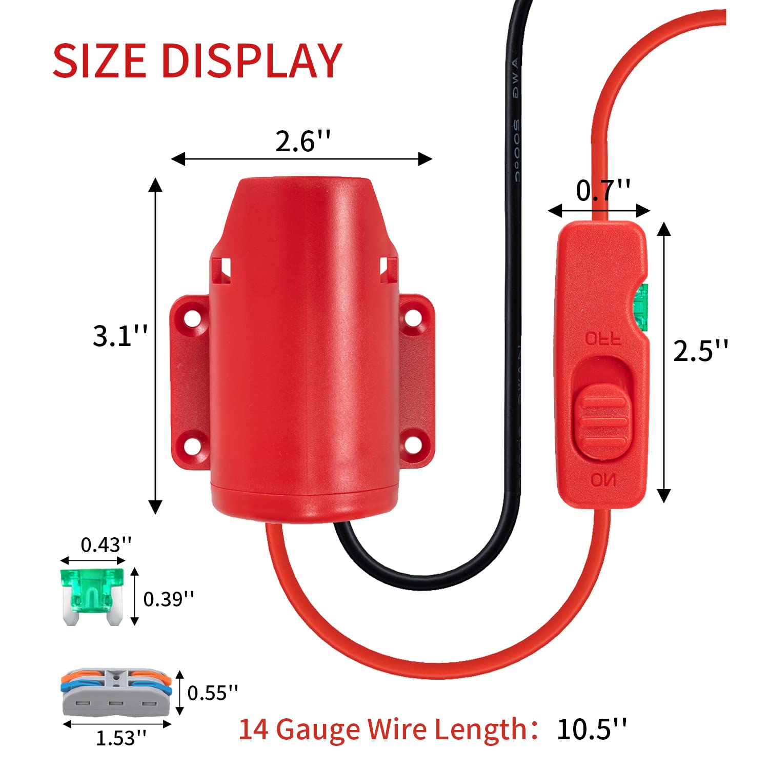 Crtbelfy Upgraded Battery Adapter for Milwaukee M12 12V - All-in-One Fuse & Switch Power Wheel Converter Kit