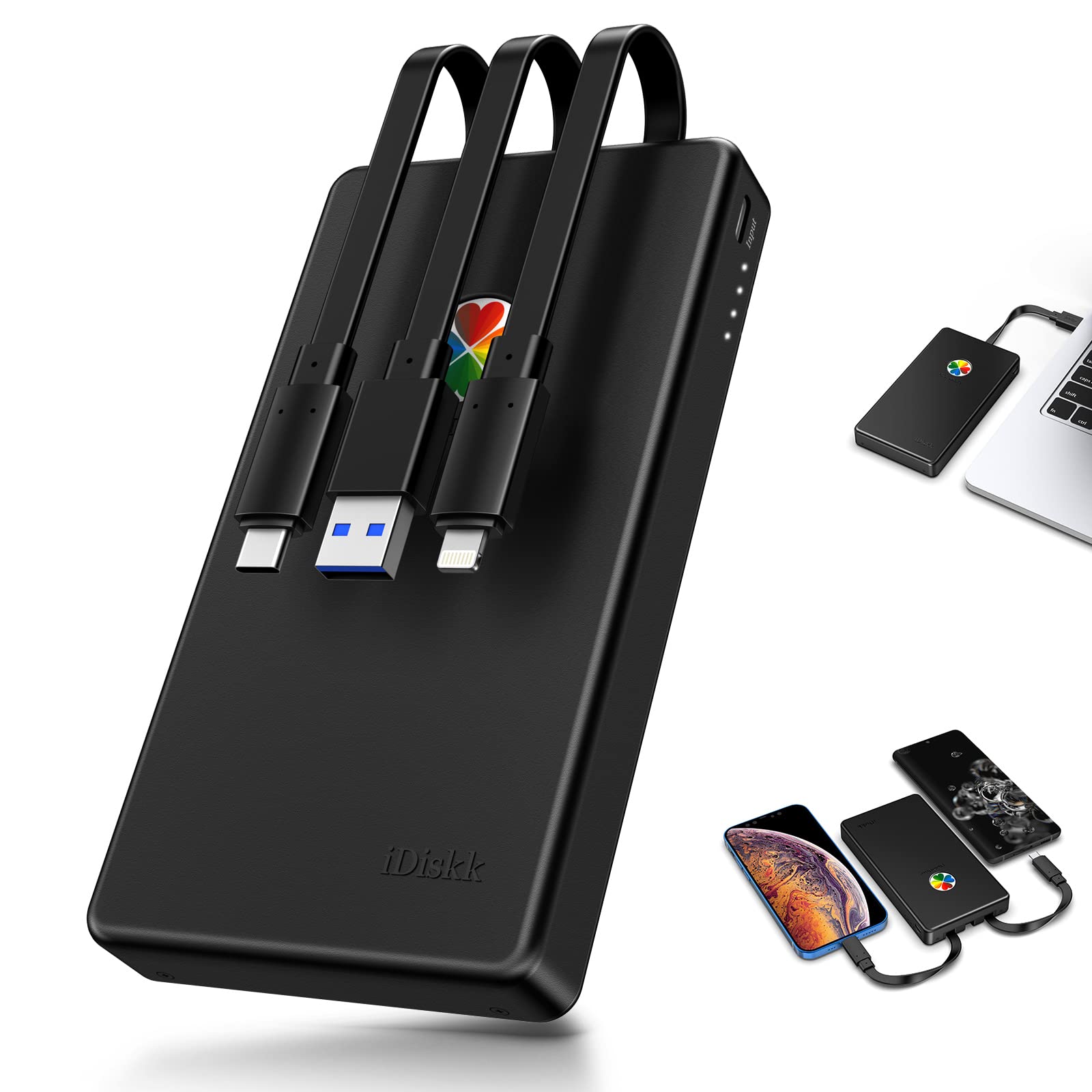 Idiskk App Le Certified 2Tb External Hard Drive For Iphone Ipad Android Phones,Macbook,Computer To Backup Docs| Photos | Videos,Iphone 15 & 16 Photo Stick Photo Storage Phone Drive