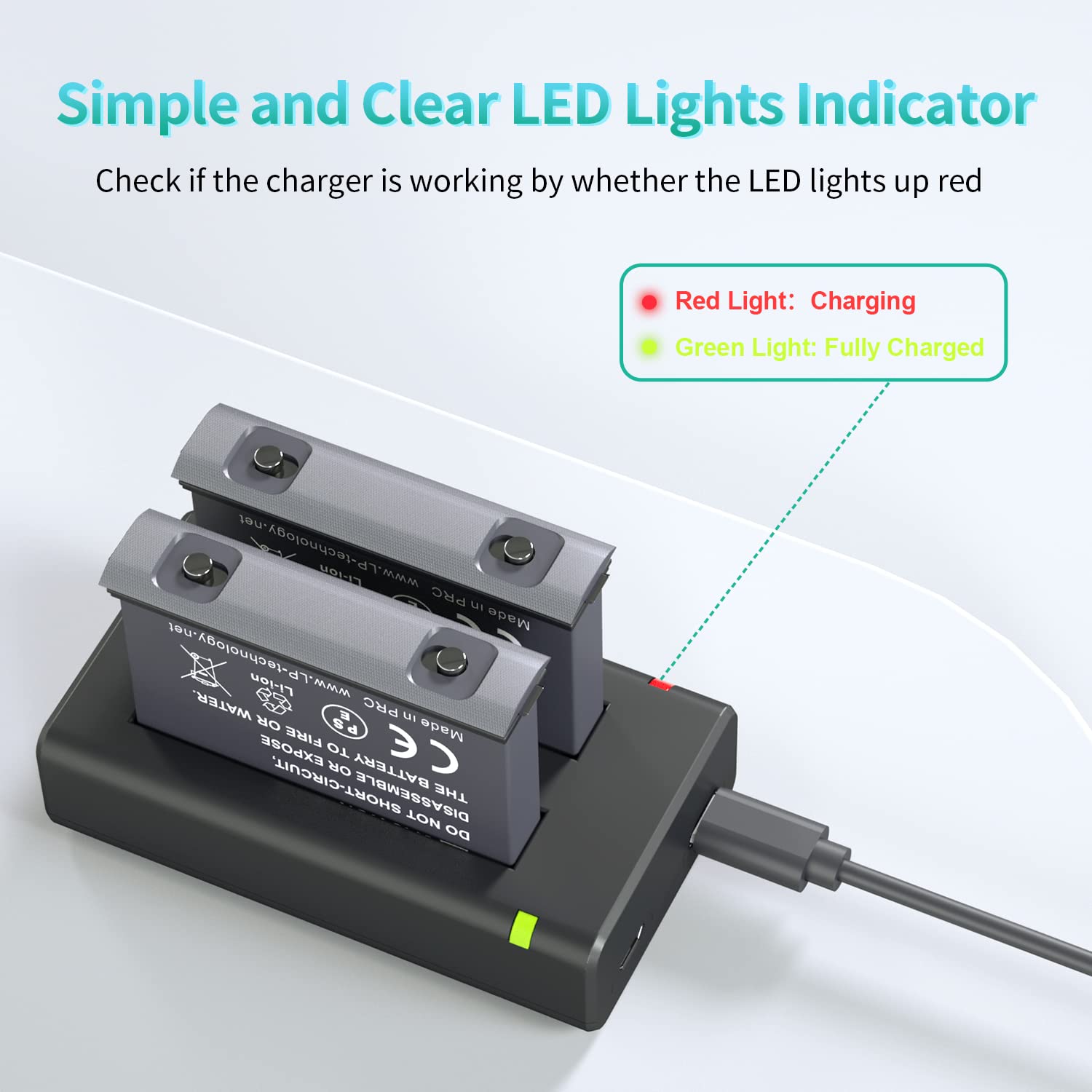 Lp Battery Charger Pack For Insta360 X3 2 Batteries & Fast Usb Dual Charger For Insta 360 One X3 Action Camera 2000Mah Rechargea