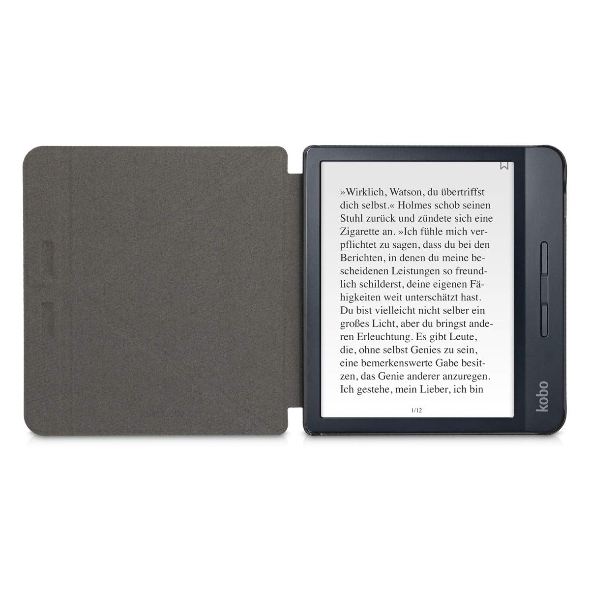 Kwmobile Origami Case Compatible With Kobo Libra H2O Case - Slim Pu Leather Cover With Stand - Petrol