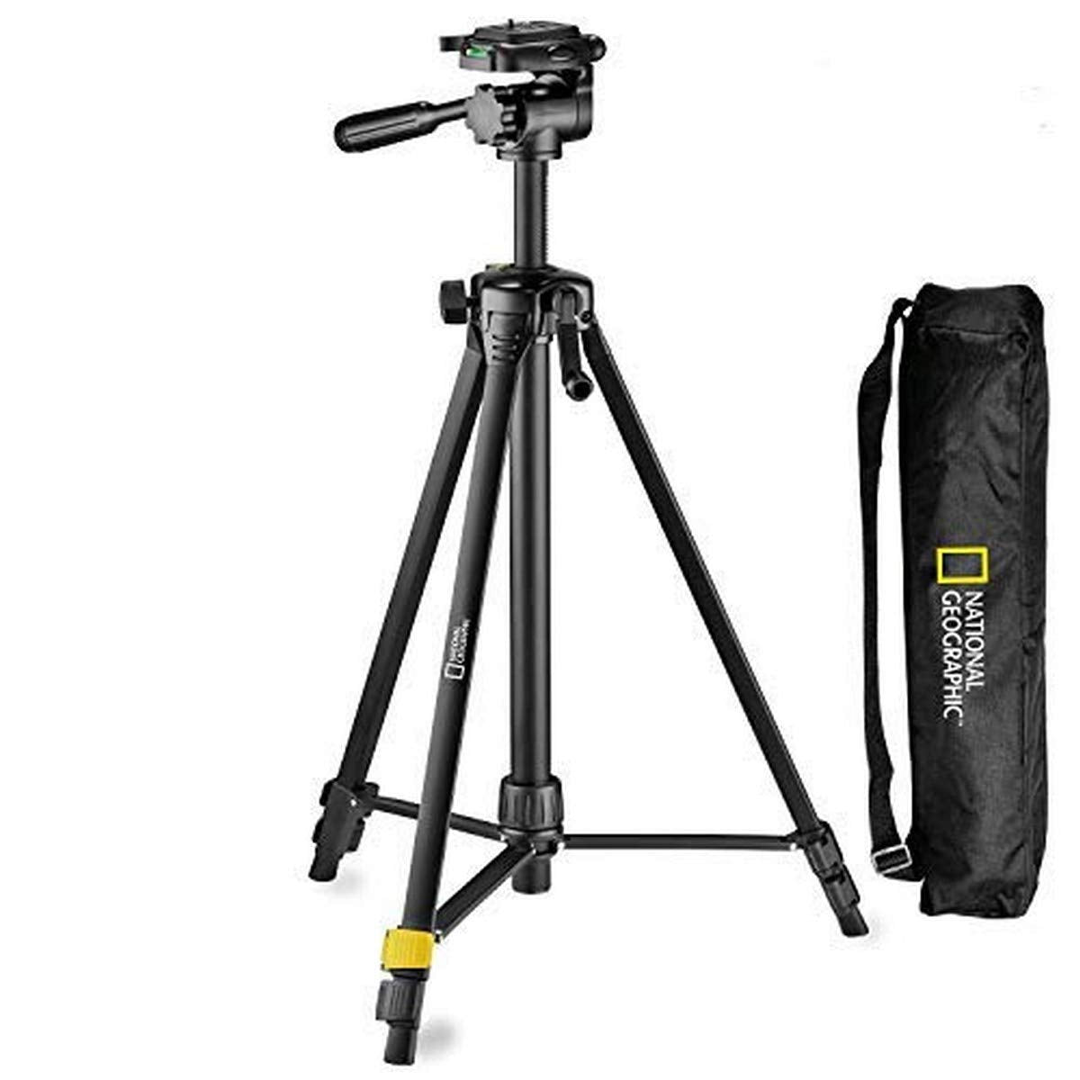 National Geographic Photo Tripod Kit Medium, With Carrying Bag, 3 Way Head, Quick Release, 3 Section Legs Lever Locks, Geared Ce