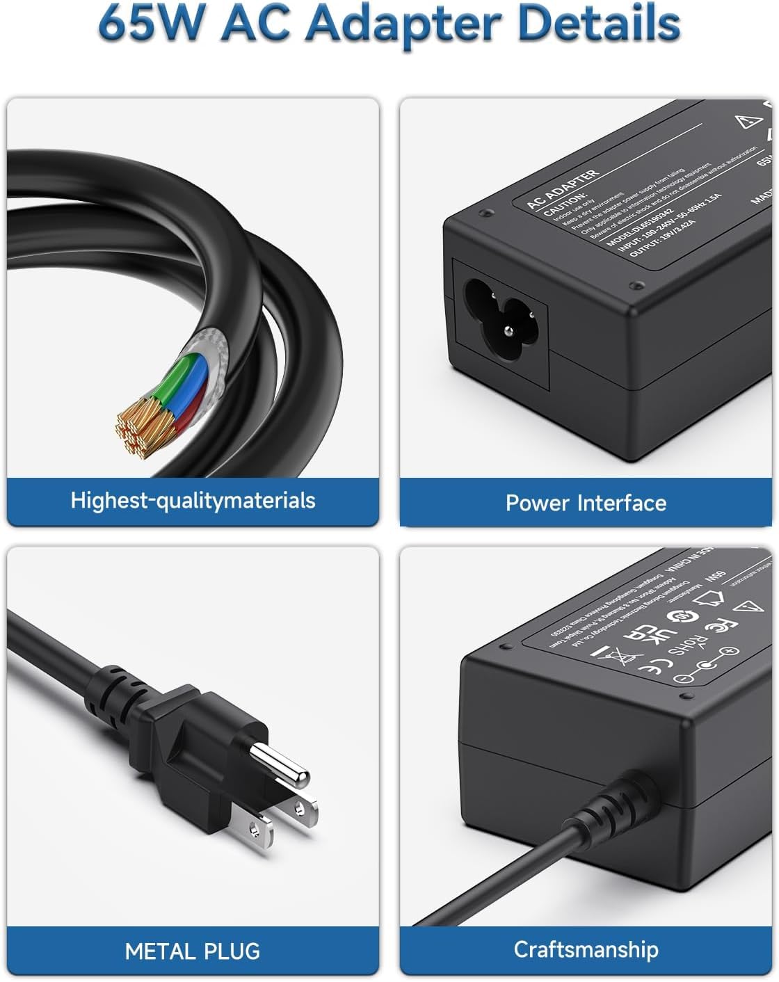 For Hp Monitor Power Cord 20' 21.5' 23' 23.8' 25' 27'; 22Cwa 25Vx 22Bw 23Bw 23Cw 24Ea 24Es 25Bw 25Es 25Xw 27Bw 27Xi 27Er Hp Monitor Power Supply Ips Led Backlit Full Hd Display