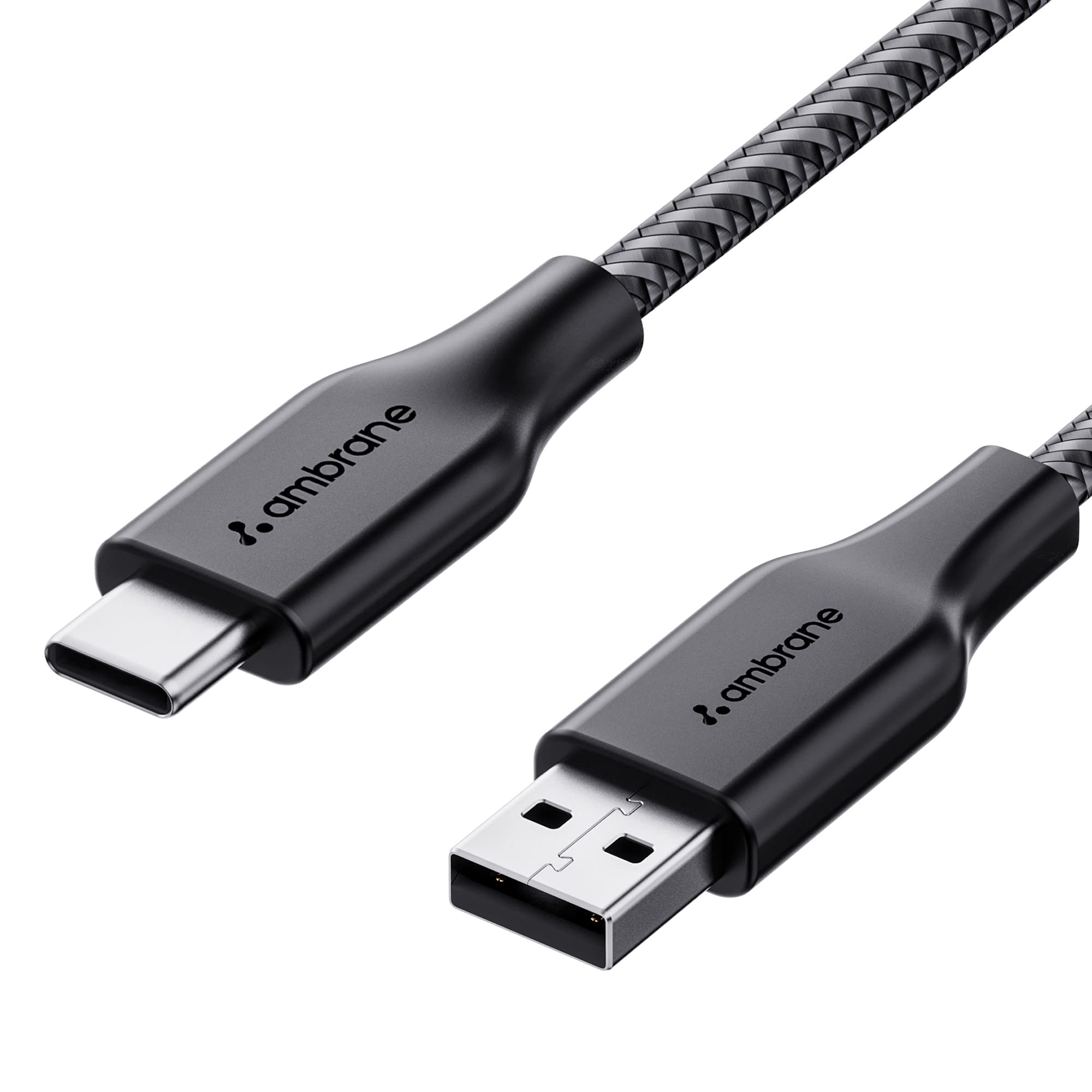 Ambrane Unbreakable 3A Fast Charging 1.5m Braided Type C Cable for Smartphones, Tablets & other Type C devices, 480Mbps Data Syn