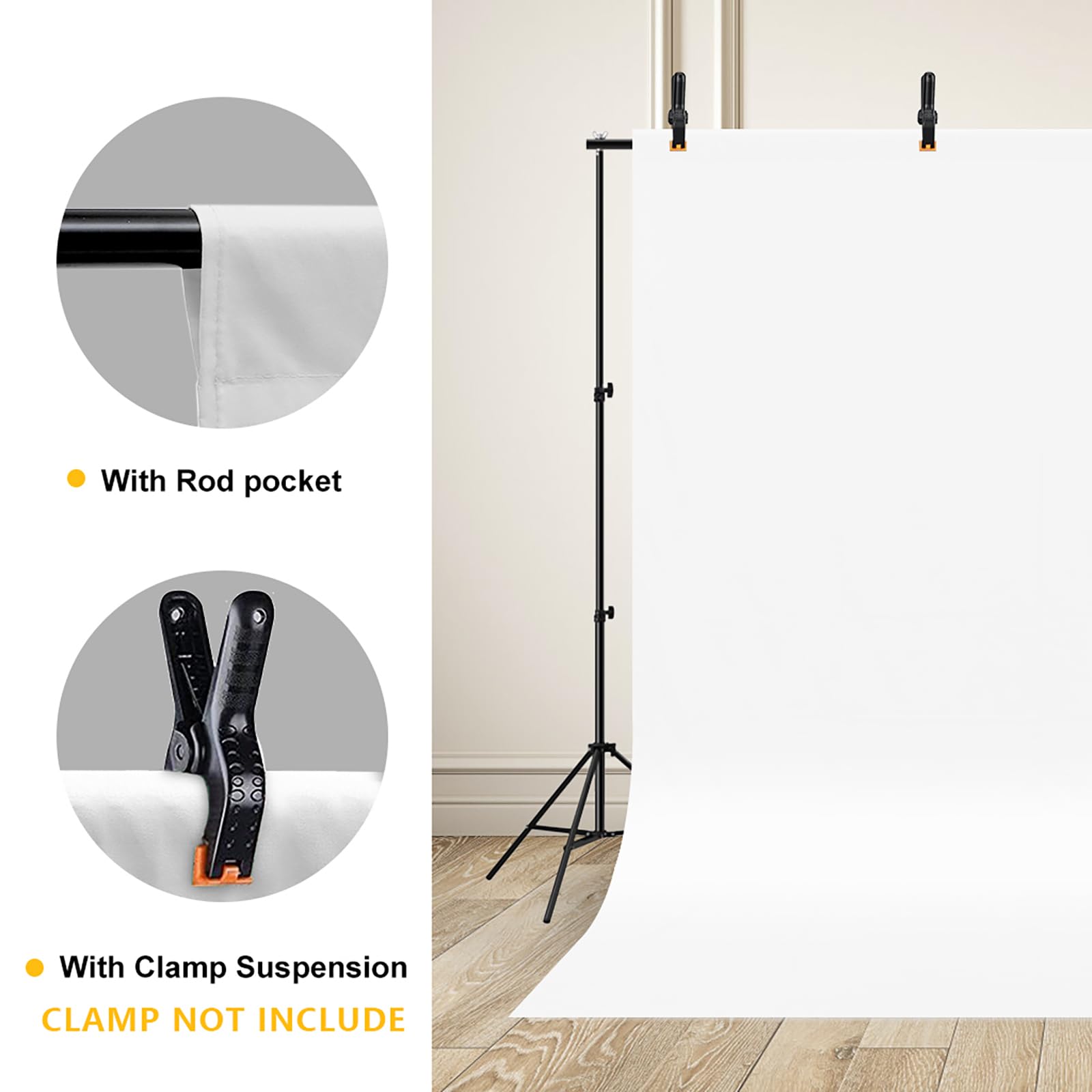 10X12Ft White Backdrop Photography, Cpliris Pure Polyester White Photo Booth Backdrop Collapsible Screen White For Photoshoot, P