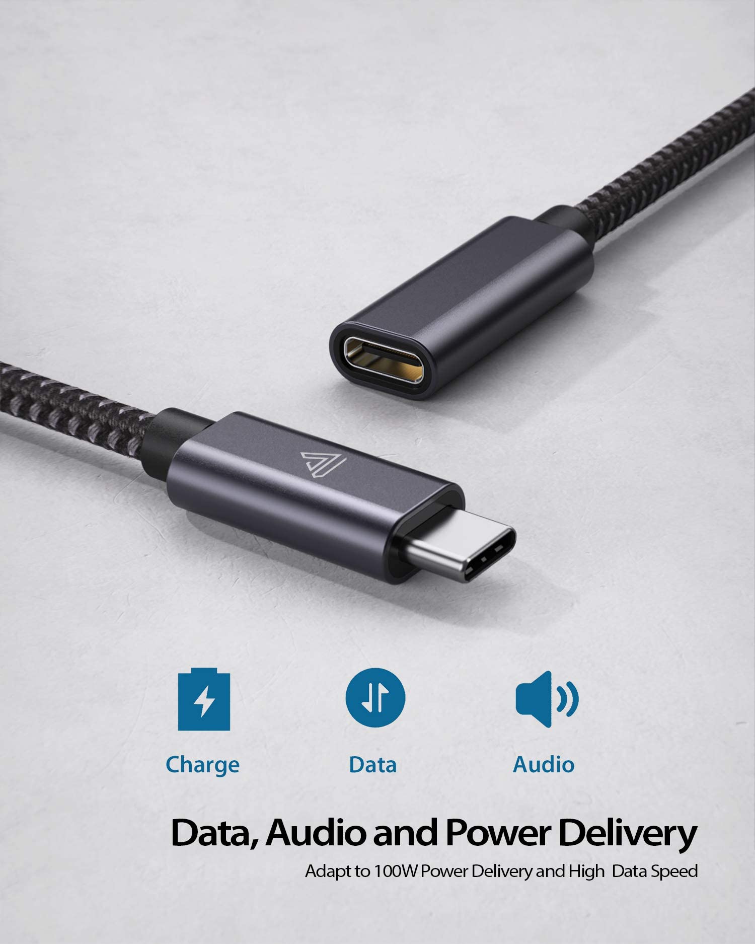 Faracent Usb Type C Extension Cable (5Ft/1.5M), Usb C 3.1(5Gbps) Male To Female Extension Charging & Sync Compatible With Switch, Macbook Air M2/ M1/ Pro, Ipad Pro/Air Dell Xps Surface Book Grey