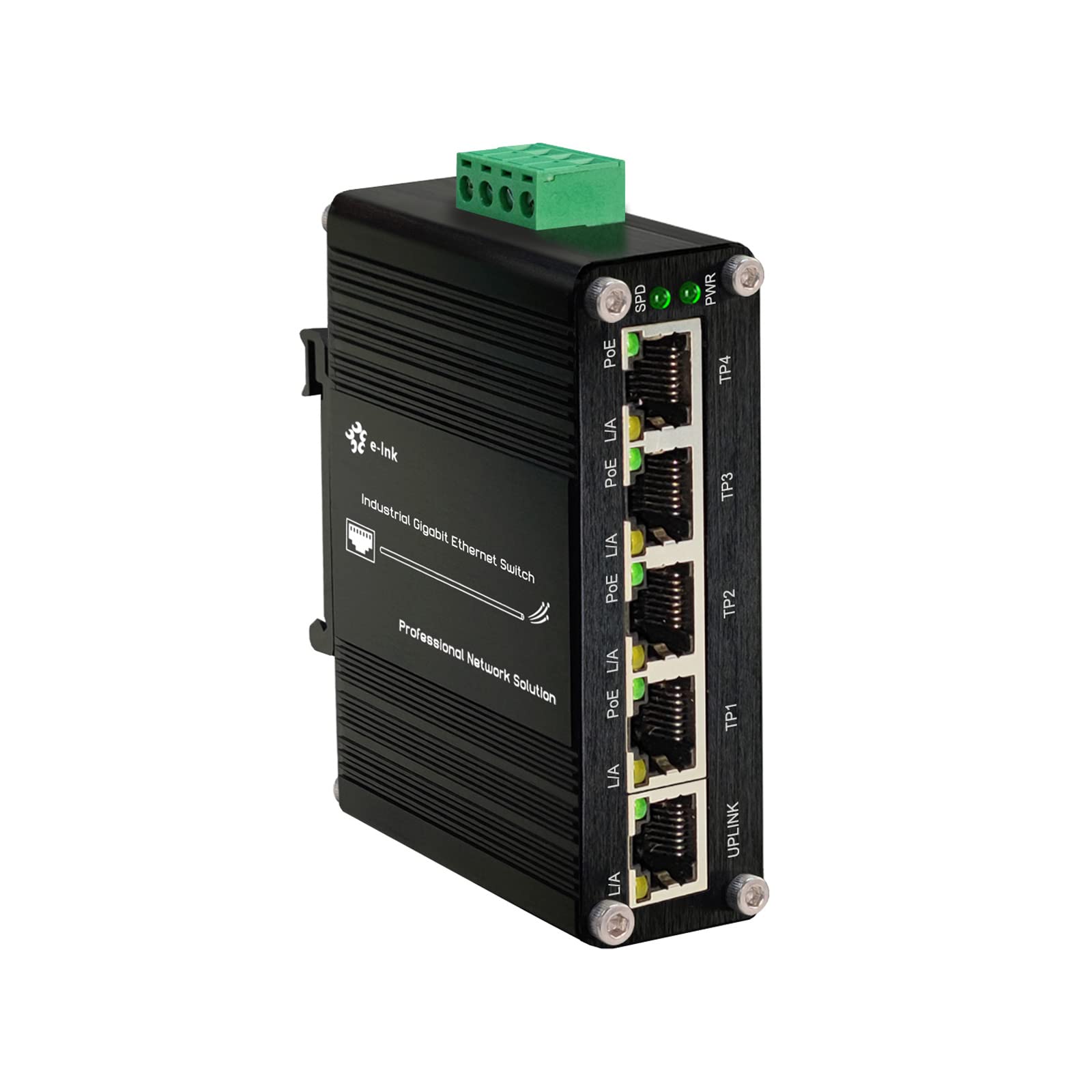 Centopto Mini Industrial 5 Ports Gigabit Poe Switch Hardened Rj45 10/100/1000Mbps 802.3At 30W/Port Ethernet Switch Din Rail Moun