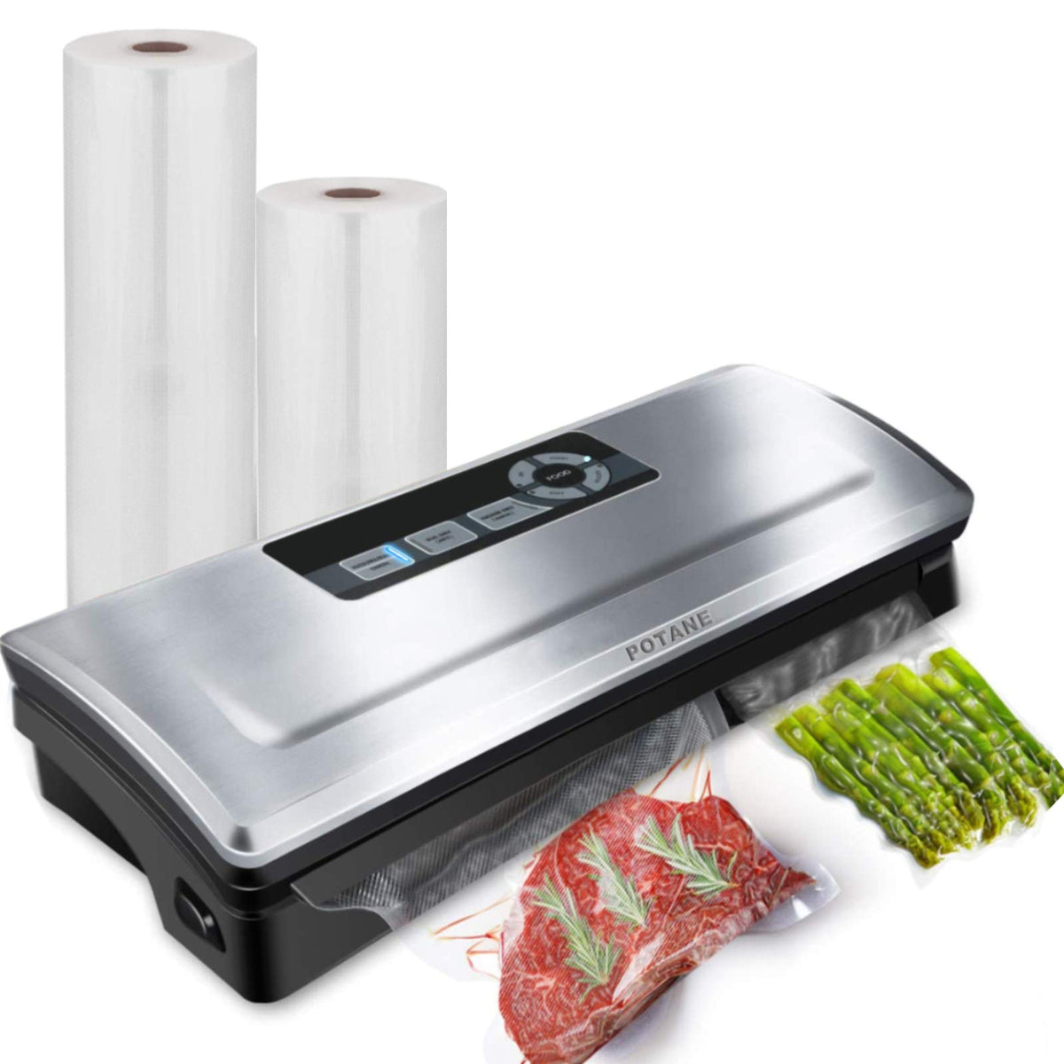 Potane Vacuum Sealer Machine, 85Kpa Pro Vacuum Food Sealer, 8 In 1 Easy Presets, 4 Food Modes, Dry&Moist&Soft&Delicate With Star