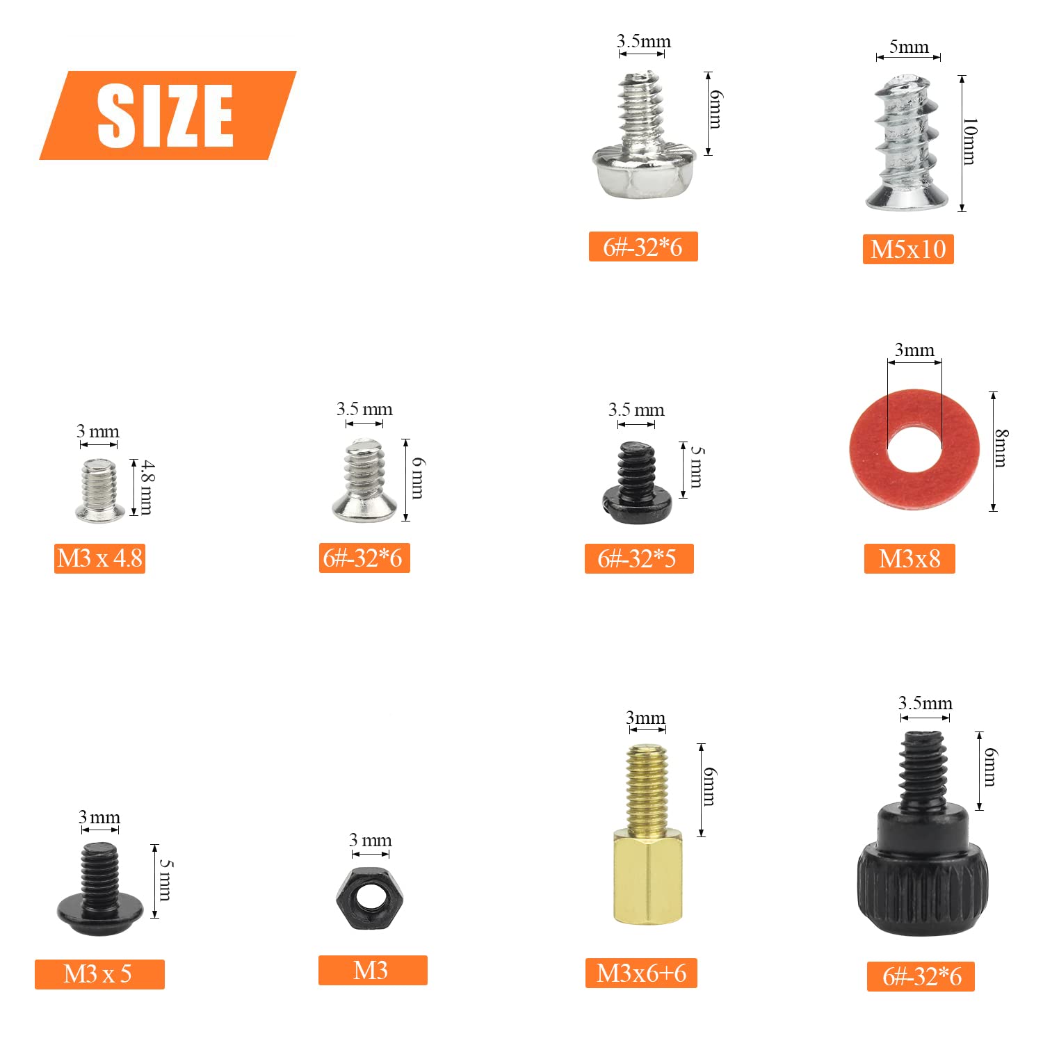 Helifouner 450 Pieces Computer Standoffs Screws Assorted Kit For 2.5'' Ssd, Hard Drive, Computer Case, Motherboard, Fan Power Gr