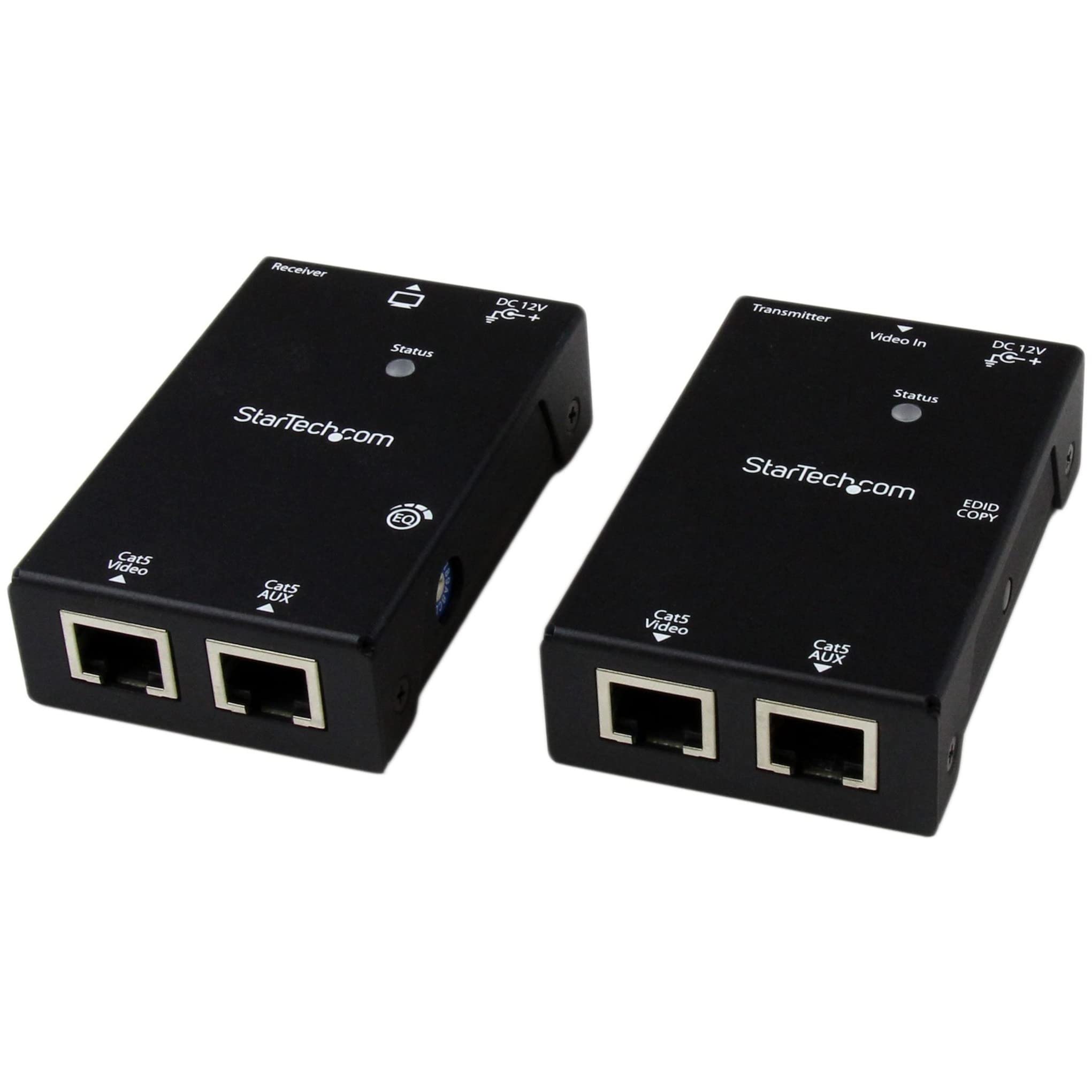 StarTech.com HDMI Over CAT5e / CAT6 Extender with Power Over Cable - 165 ft (50m) HDMI Video/Audio Over Dual Ethernet Cable Exte