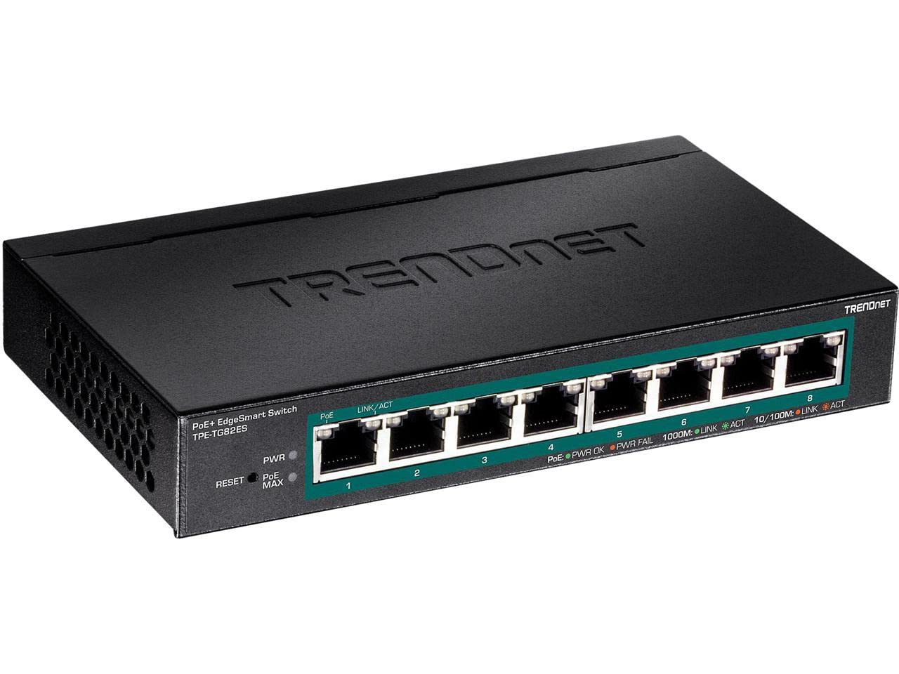 Trendnet 8 Port Gigabit Edgesmart Poe+ Switch 8 X Gigabit Poe+ Ports 64W Poe Power Budget Managed Poe+ Switch Wall Mountable Des