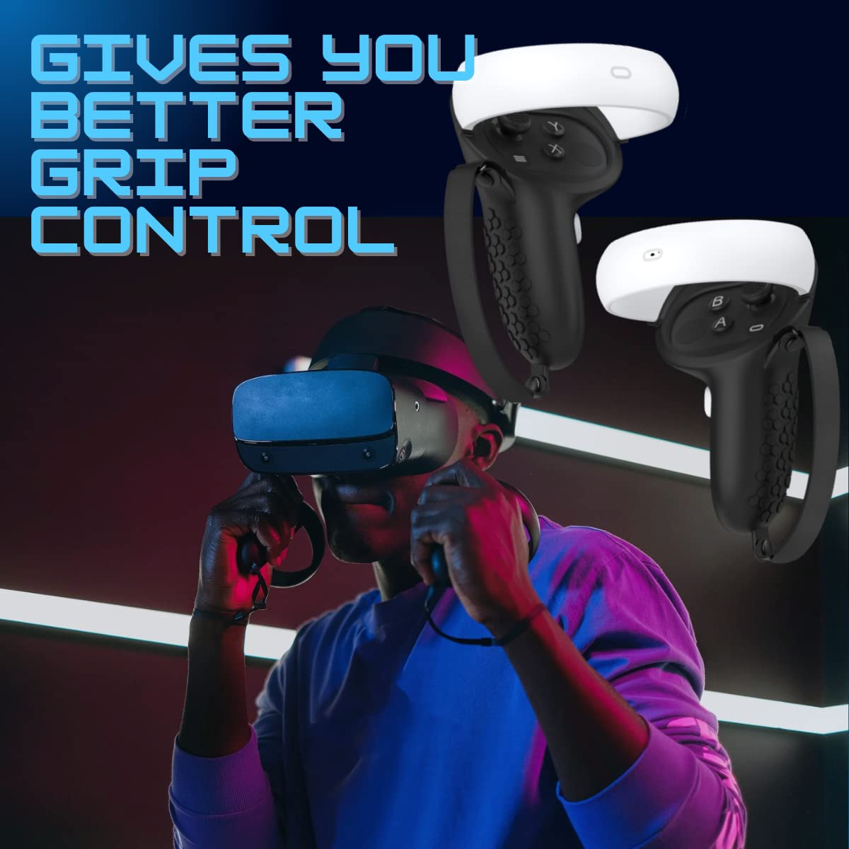 Amzdm Controller Grip For Oculus Meta Quest 2 Accessories Grips Cover For Vr Touch Controllers Covers Protector With Non Slip Jo