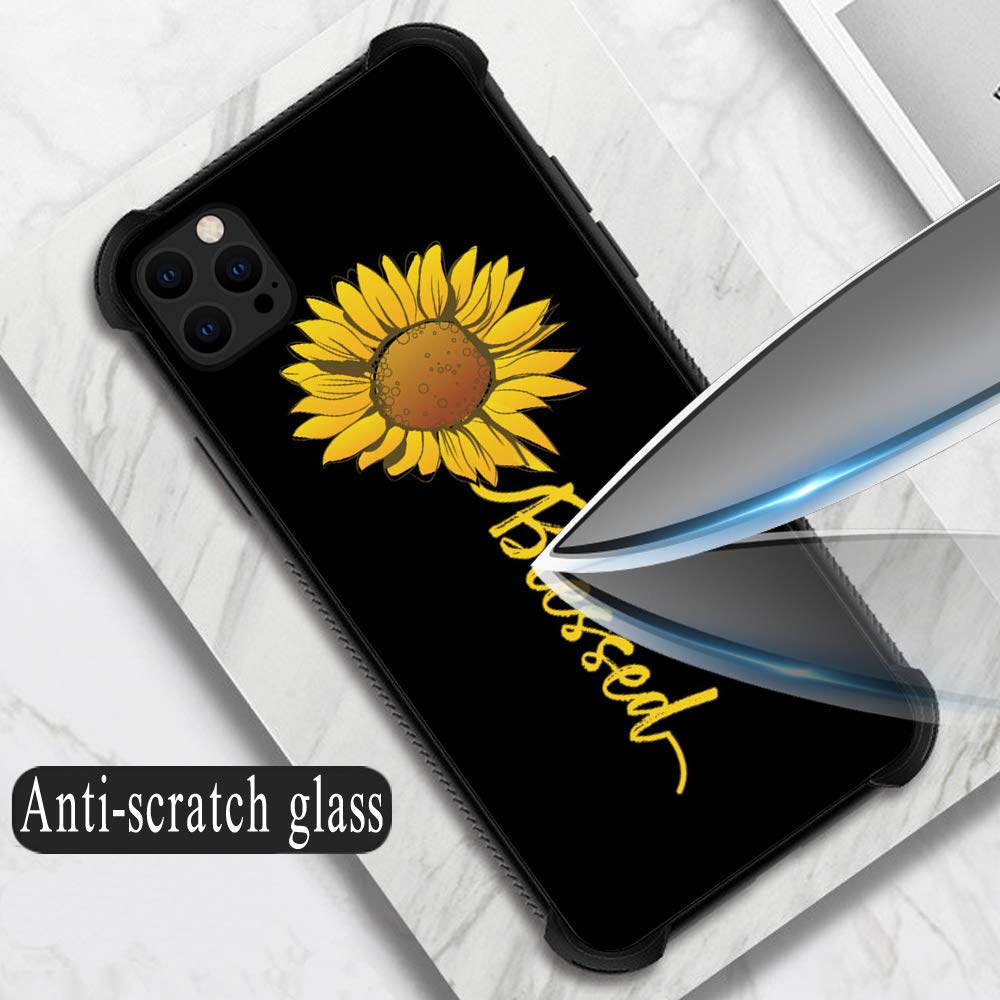 ZHEGAILIAN iPhone 13 Pro Max Case Cute Sunflower Blessed Shockproof TPU Acrylic 6.7 inch