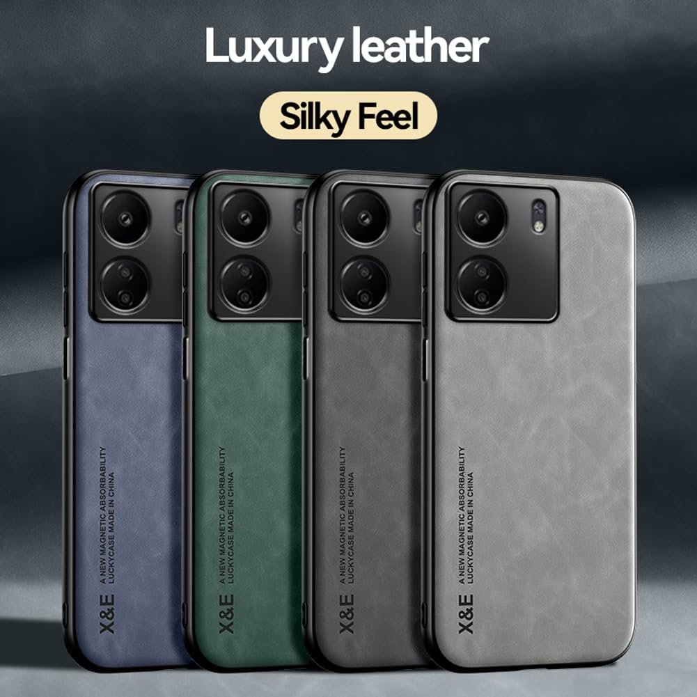 Kepuch Silklike Case For Redmi 13C   Cover Bumper Built In Metal Plate For Redmi 13C   Black