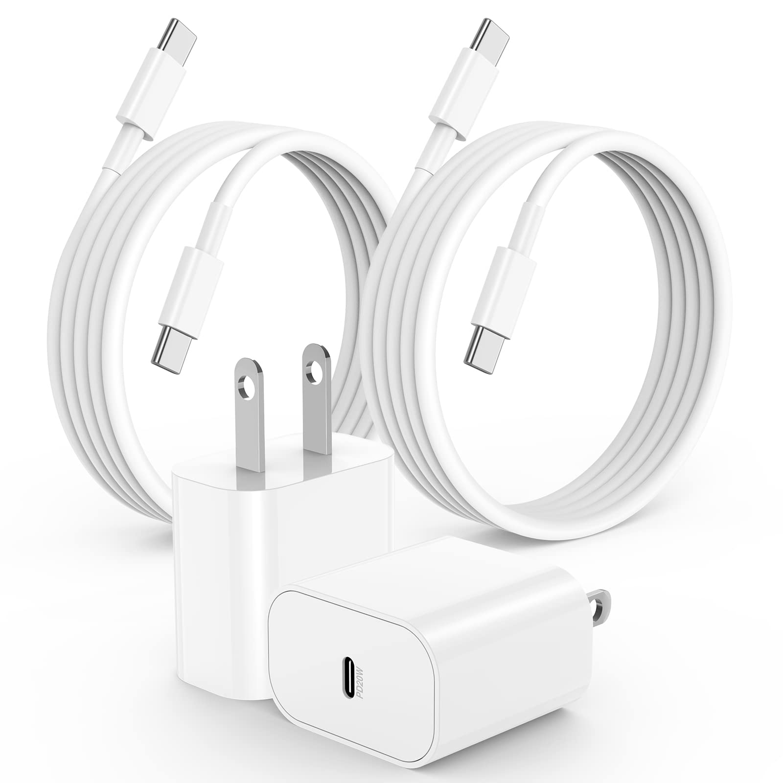 Iphone 15 16 Charger, 20W Usb C Fast Charging Block And 6Ft Type C To C Cable Cord Long For Apple Iphone 16 Pro Max/15 Plus/15 P
