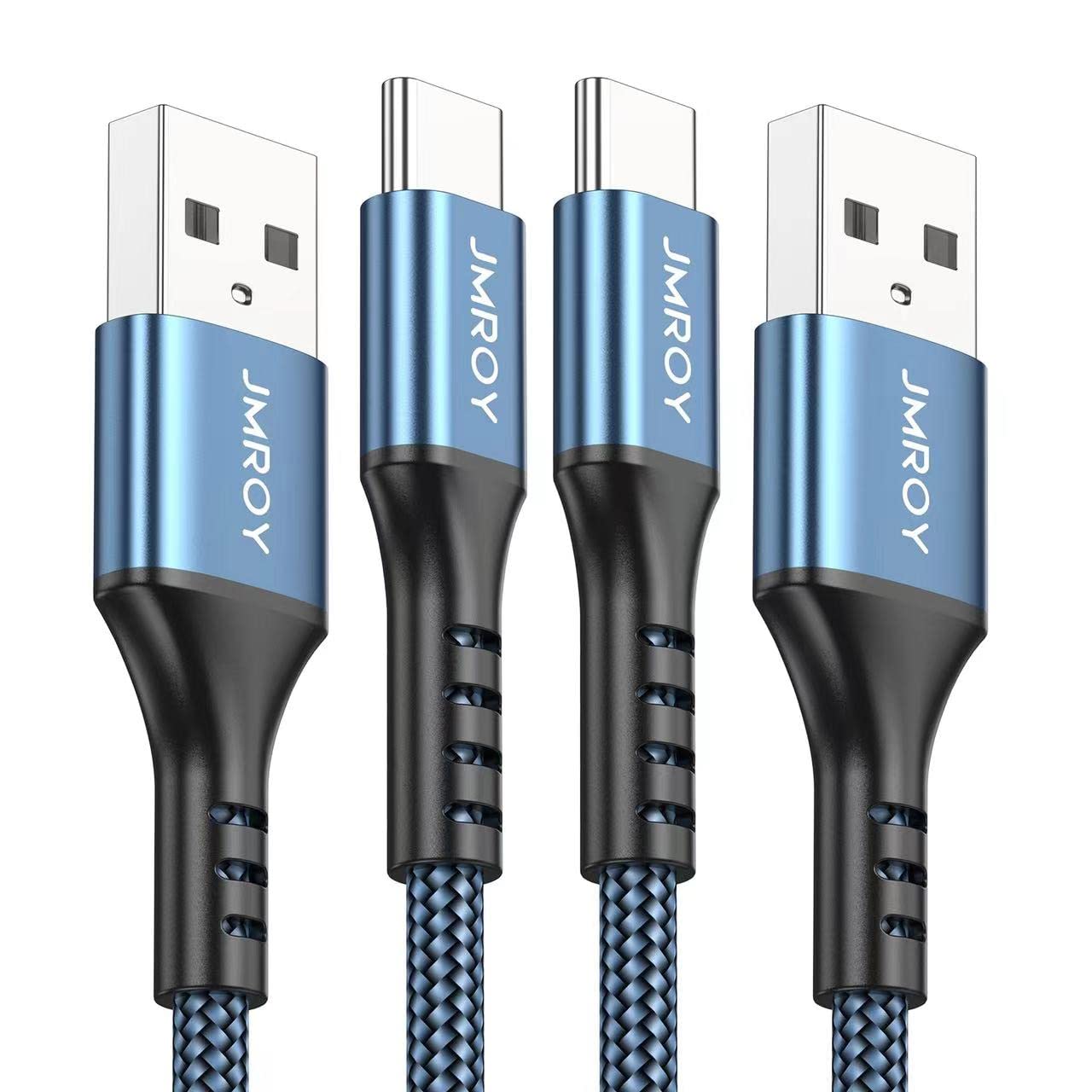 Jmroy Usb C Cable 3A Fast Charging [2 Pack 6.6Ft+3.3Ft] Type C Charger Cord Braided Usb C Charging Cable For Samsung Galaxy S20 S10 S9 S8, Note 20 10 9 8, A10E A20 A50 A71,Moto G8 G7