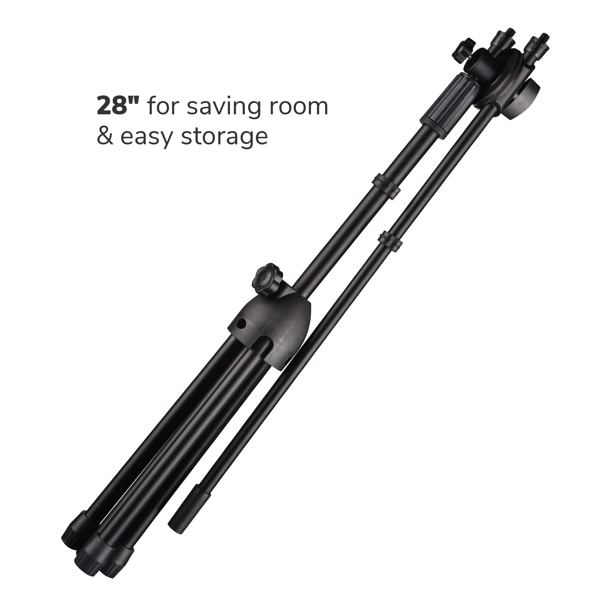 Aw 6Pcs Boom Mic Stand Floor Adjustable Height Mic Tripod Stand W/ 2 Mic Clip Holder Folding Microphone Holder For Singing Live
