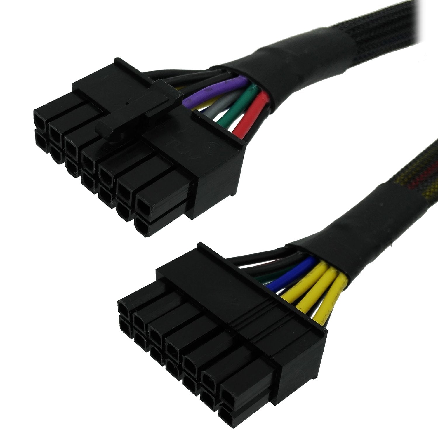 Comeap 24 Pin To 14 Pin Atx Psu Main Power Adapter Braided Sleeved Cable For Ibm Lenovo Pcs And Servers 12-Inch(30Cm) (Long Type