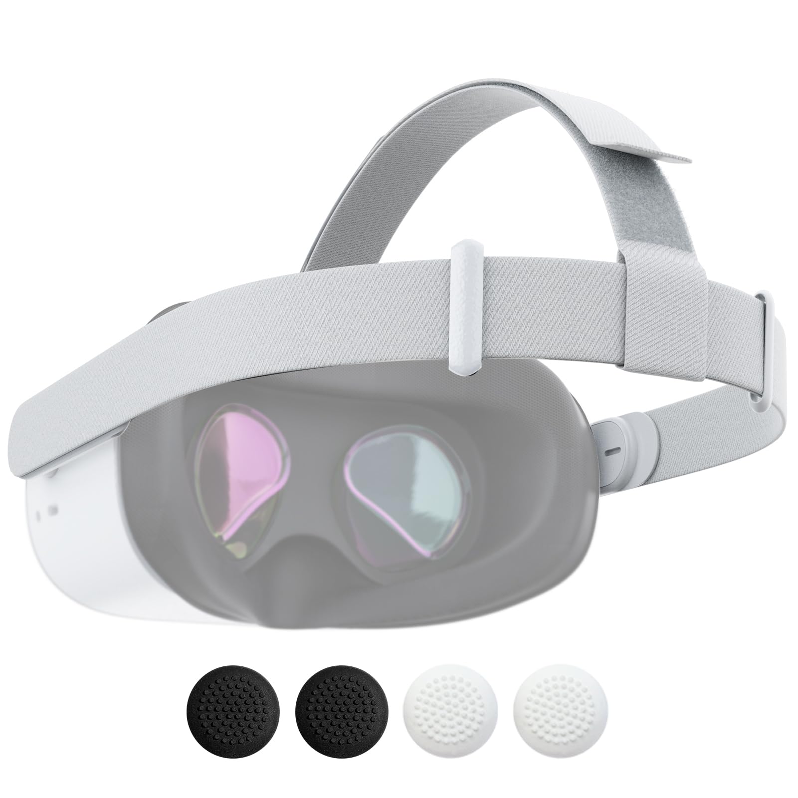 Original Head Strap for Oculus Quest 2, Replacement Head Strap for Meta Quest 2, VR Accessories with 2 Pair Thumb Grip Caps,for 