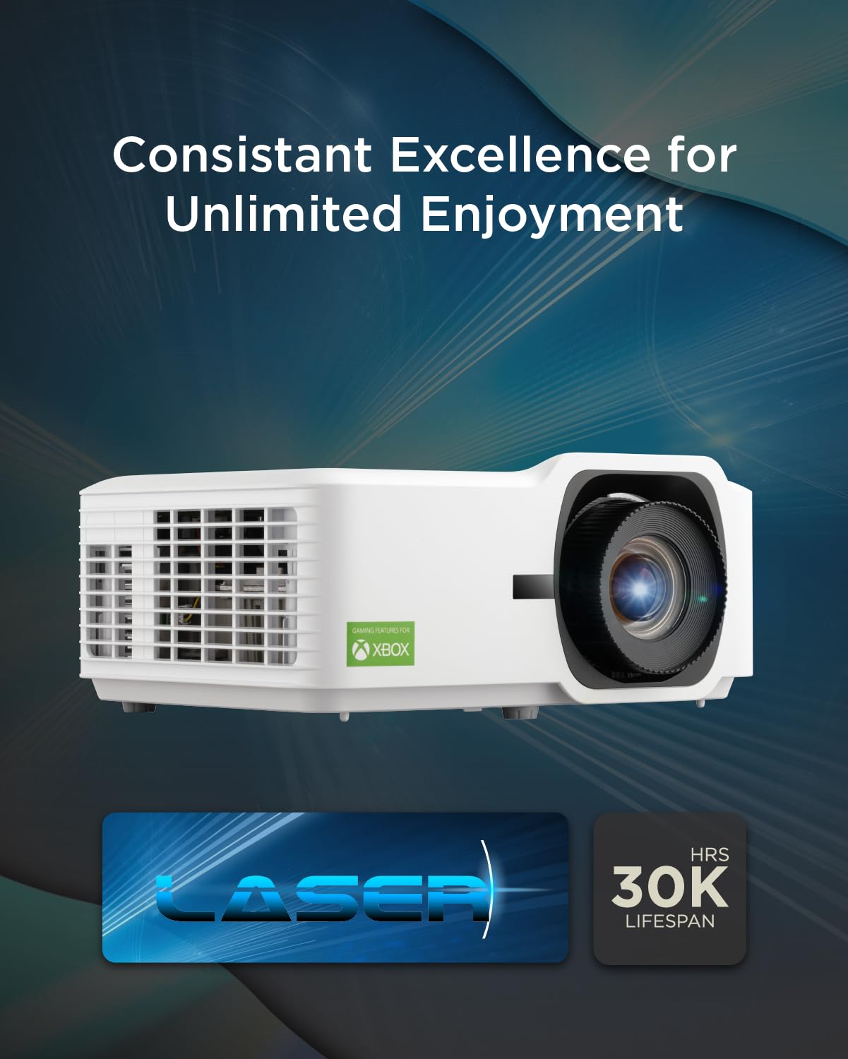 Viewsonic Lx700-4K Uhd 3500 Lumens Laser Projector Designed For Xbox With 4.2Ms Response Time, 240Hz Refresh Rate, 1.36X Optical