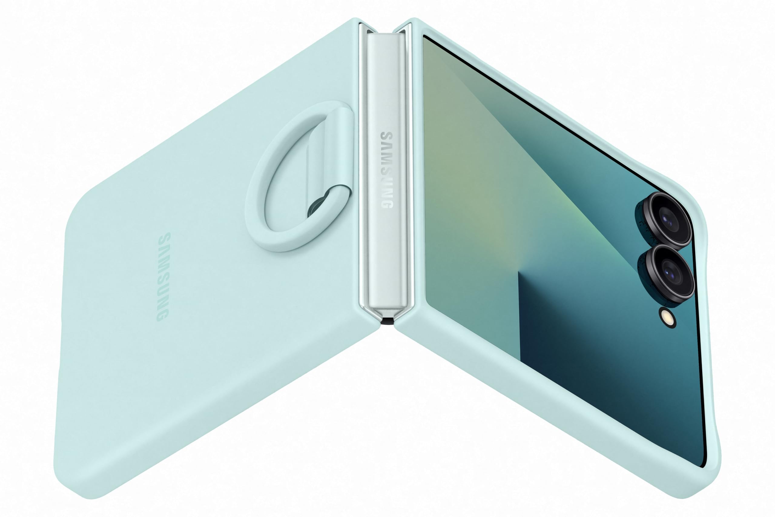 Samsung Galaxy Z Flip7 Ring Silicone Case, Mint Green