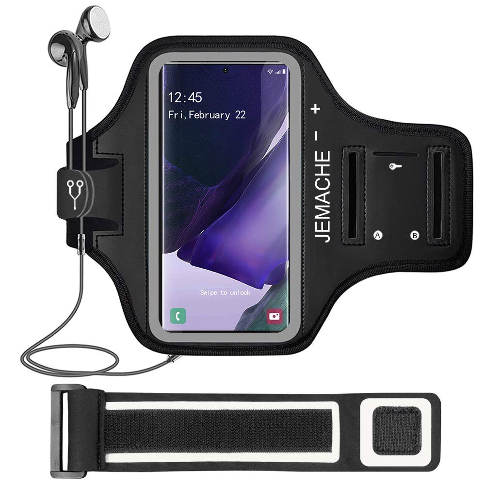 Galaxy Note 20, 20 Ultra Armband, Jemache Gym Running Workouts Water Resistant Arm Band Case For Samsung Galaxy Note 20/20 Ultra