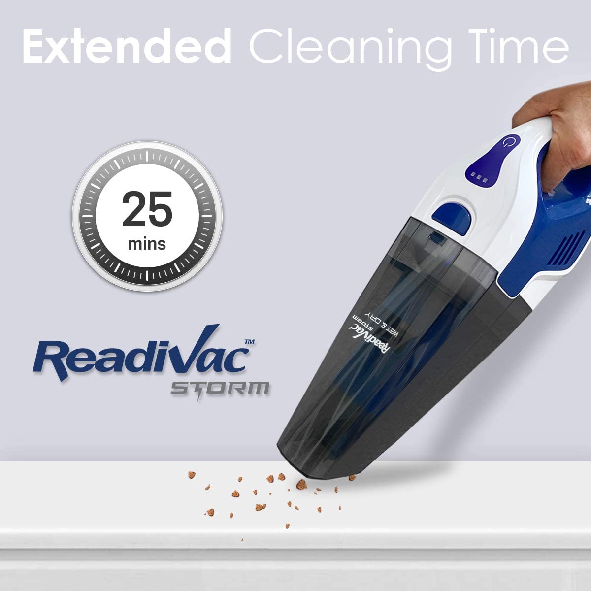 Readivac Kirby Storm Handheld, Wet & Dry Vacuum Cleaner, Powerful Cordless Hand Vac For Home & Car, Small Lightweight Handvac, 2