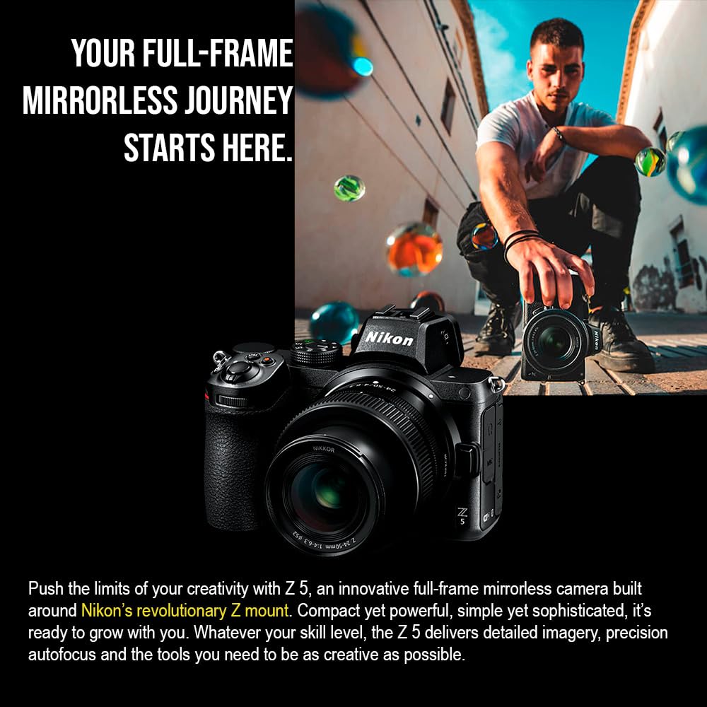 Nikon Z 5 Fx-Format Mirrorless Camera Body Bundle With Nikon Nikkor Z 24-70Mm F/4 S Lens (2 Items)
