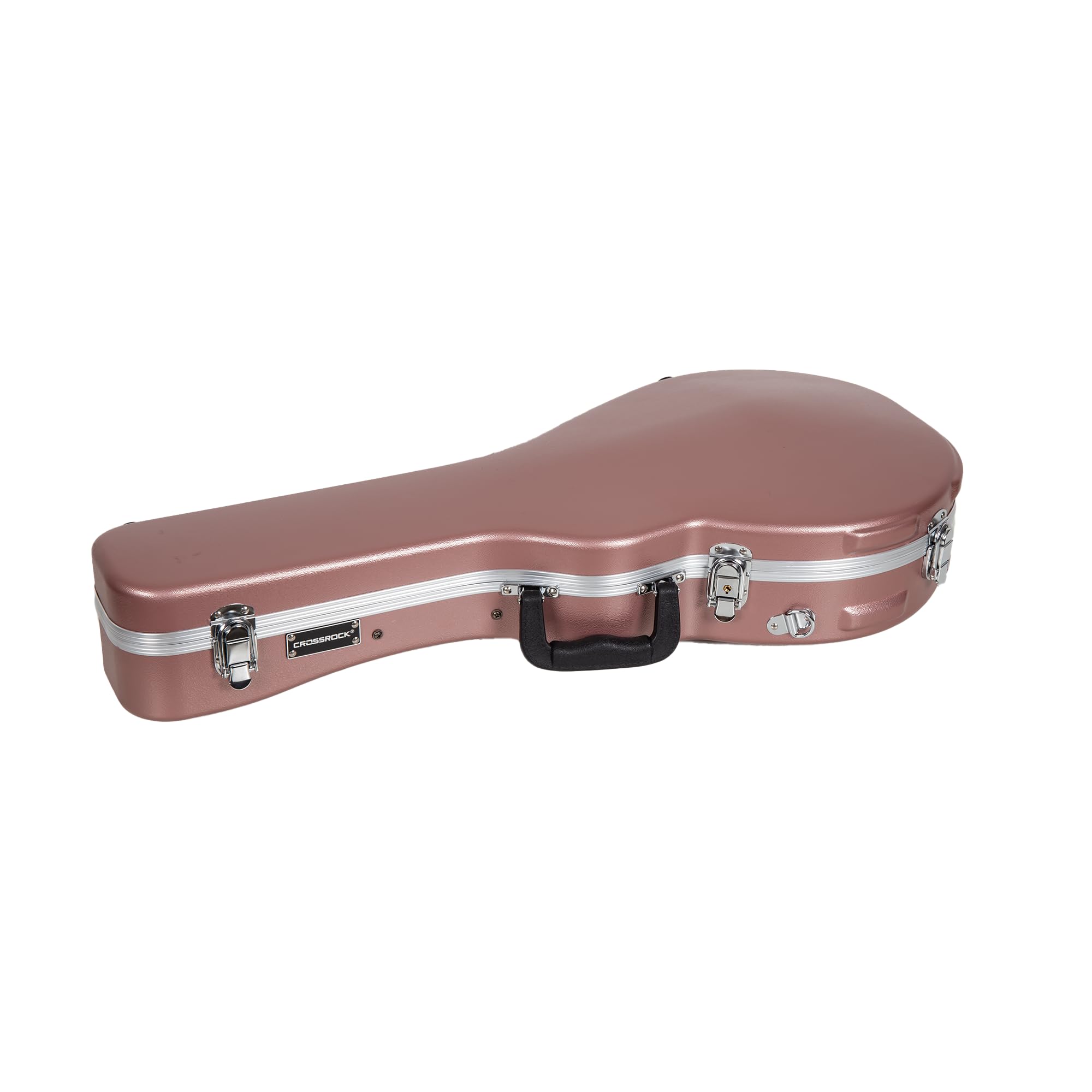 Crossrock F-Style Mandolin Case | Abs Molded Hardshell With Security Lock, Metal Feet, And Detachable Straps-Rose Gold (Cra862Mf