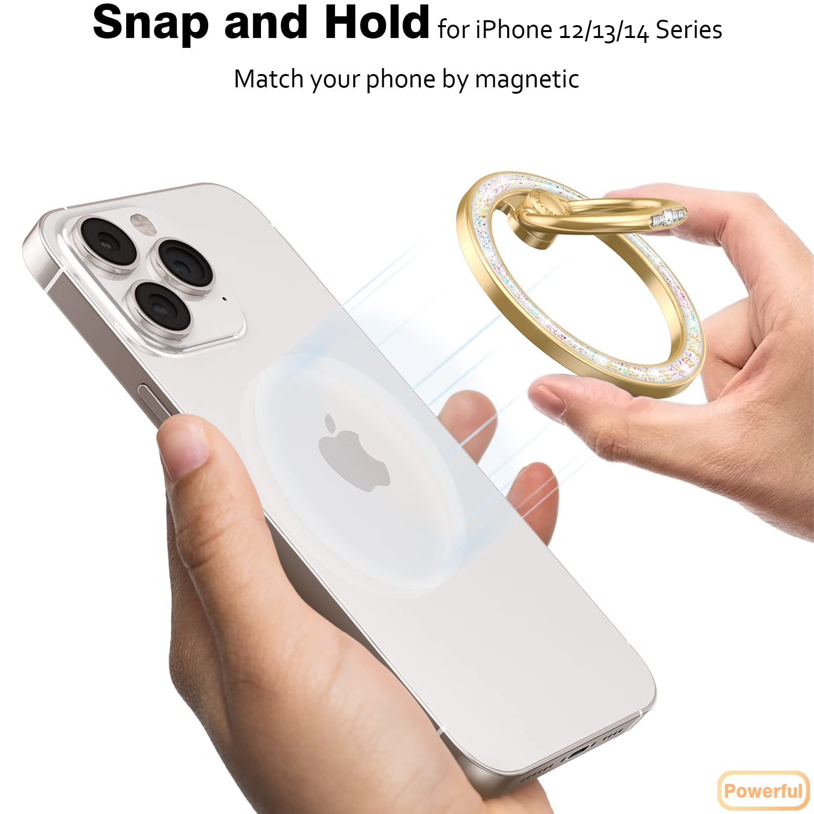 Allengel Compatible With Magsafe Phone Grip Stand, Magnetic Phone Ring Holder With Finger Ring Kickstand For Iphone 15/14/13/12