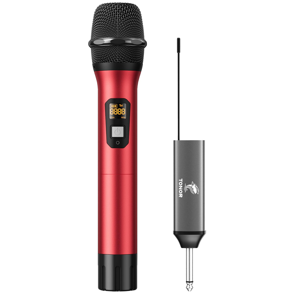 Tonor Wireless Microphones, Dual Uhf Metal Cordless Mics With Rechargeable Receiver, Handheld Dynamic Mic System, Microfonos Ina