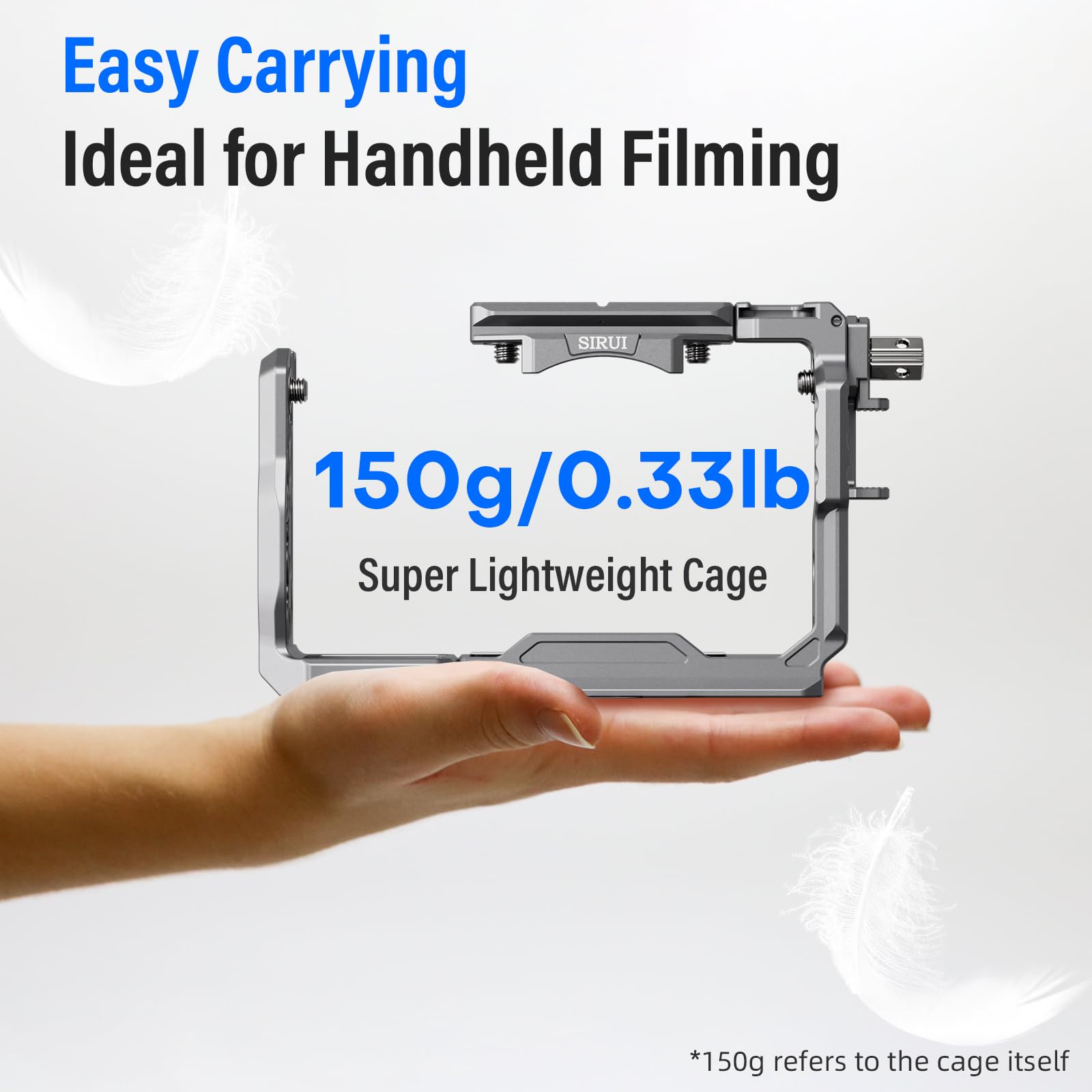 Sirui Camera Cage For Sony Fx 3 Fx30 With Wrist Strap Cable Clamp For Hdmi Nato Rail, Qr Plate For Arca Swiss, Compatible With Sony Xlr Handle And Compatible With Dji Rs2 Rs3 Gimbal, Grey