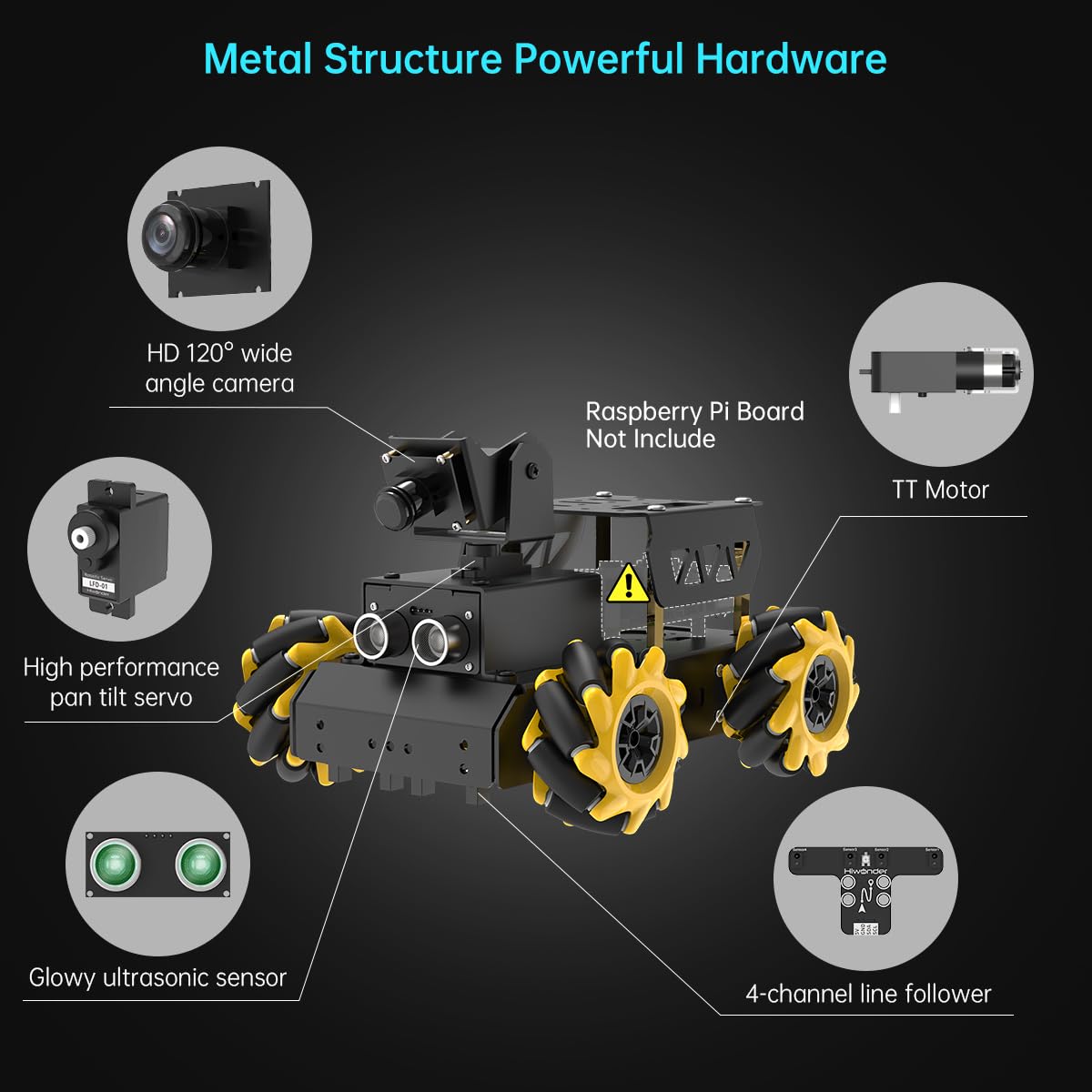 Ai Vision Robot Car Kit For Raspberry Pi, Turbopi Coding Robot Kit Stem Projects Educational Building Robot Python Programming P