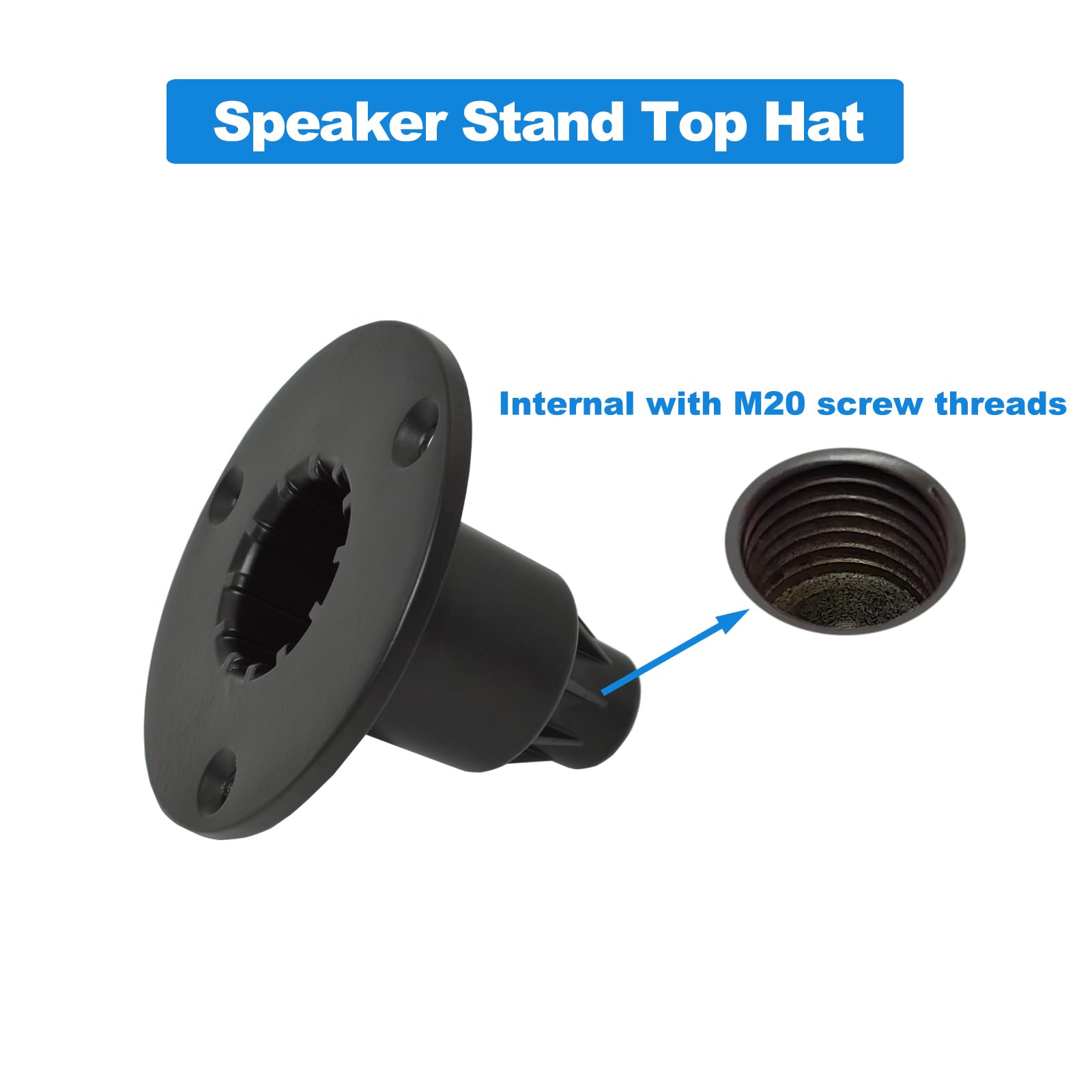 Howonder Speaker Mount Adapter With M20 Threading,4.02''X3'',Metal Speaker Stand Top Hat With M20 Threading, 102X75Mm (2 Packs B