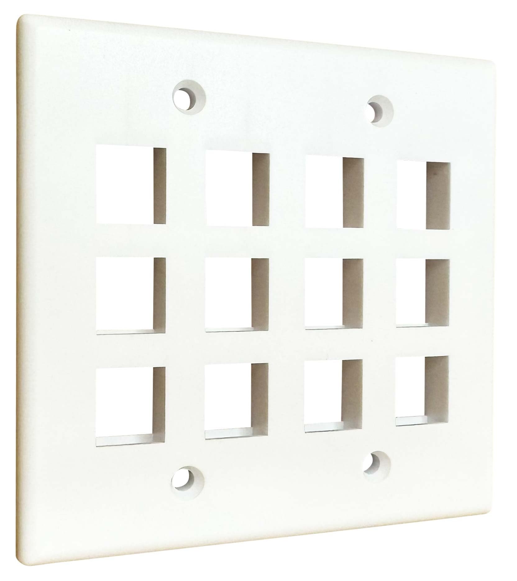 Diytech Keystone Wall Plate, 2 Gang Keystone Wall Plate, 12 Port Keystone Jack Wall Plate, Supports Keystone Jack Or Modular Ins