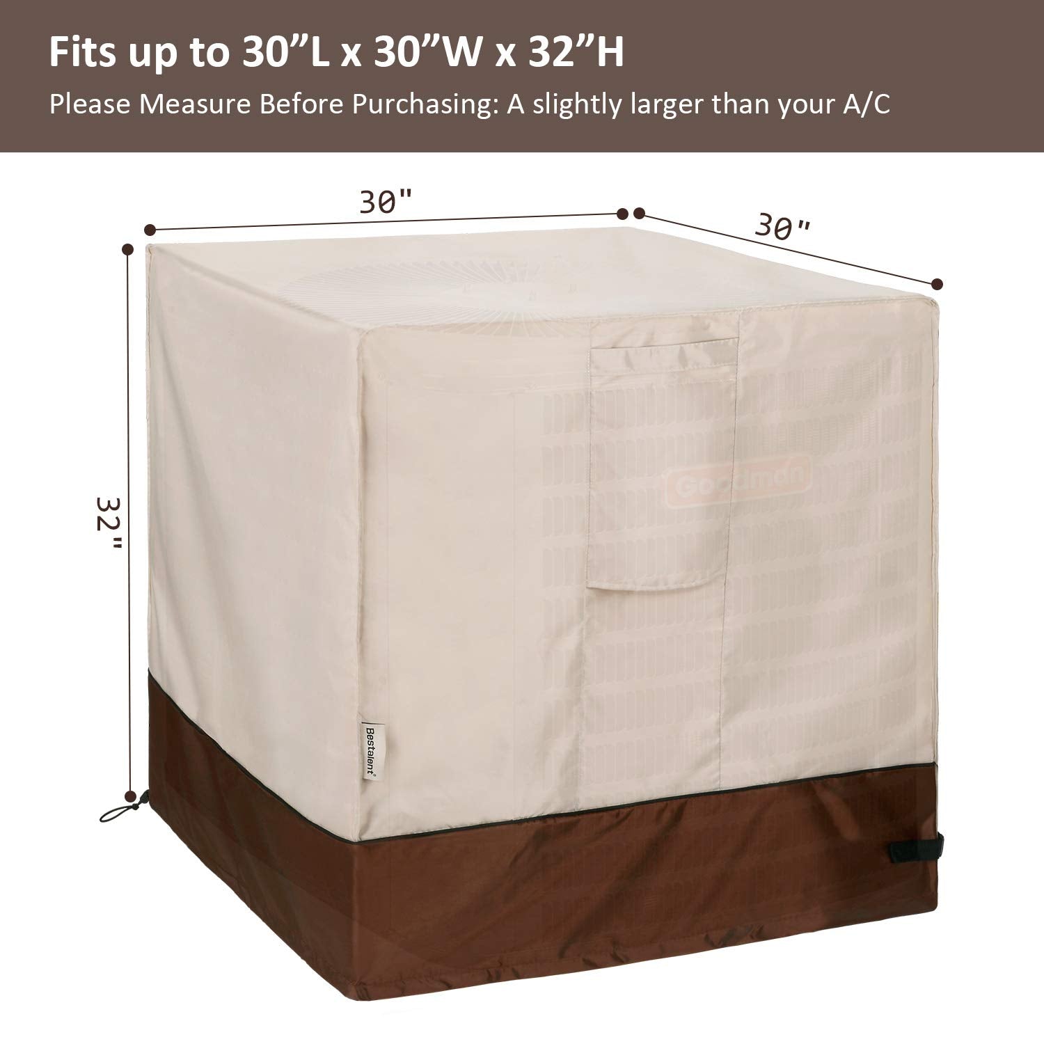 Bestalent Air Conditioner Cover For Outside Unit Square Ac Cover Fits Up To 30 X 30 X 32 Inches