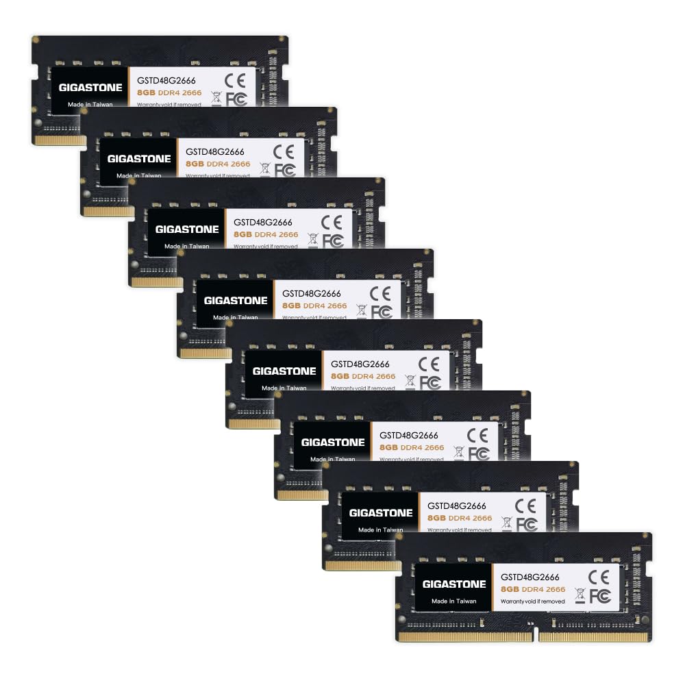 ?Ddr4 Ram? Gigastone 64Gb Kit (8X8Gb) Ddr4 2666Mhz (2400Mhz Or 2133Mhz) Pc4-21300 (Pc4-19200/17000) Cl19 1.2V Sodimm 260 Pin Unb