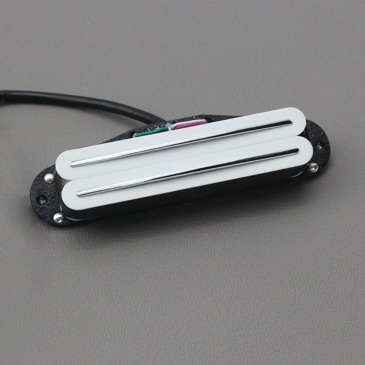 Fleor Alnico 5 Hot Dual Rail Humbucker Single Coil Sized Pickup 12 13K Humbucker Pickup, White