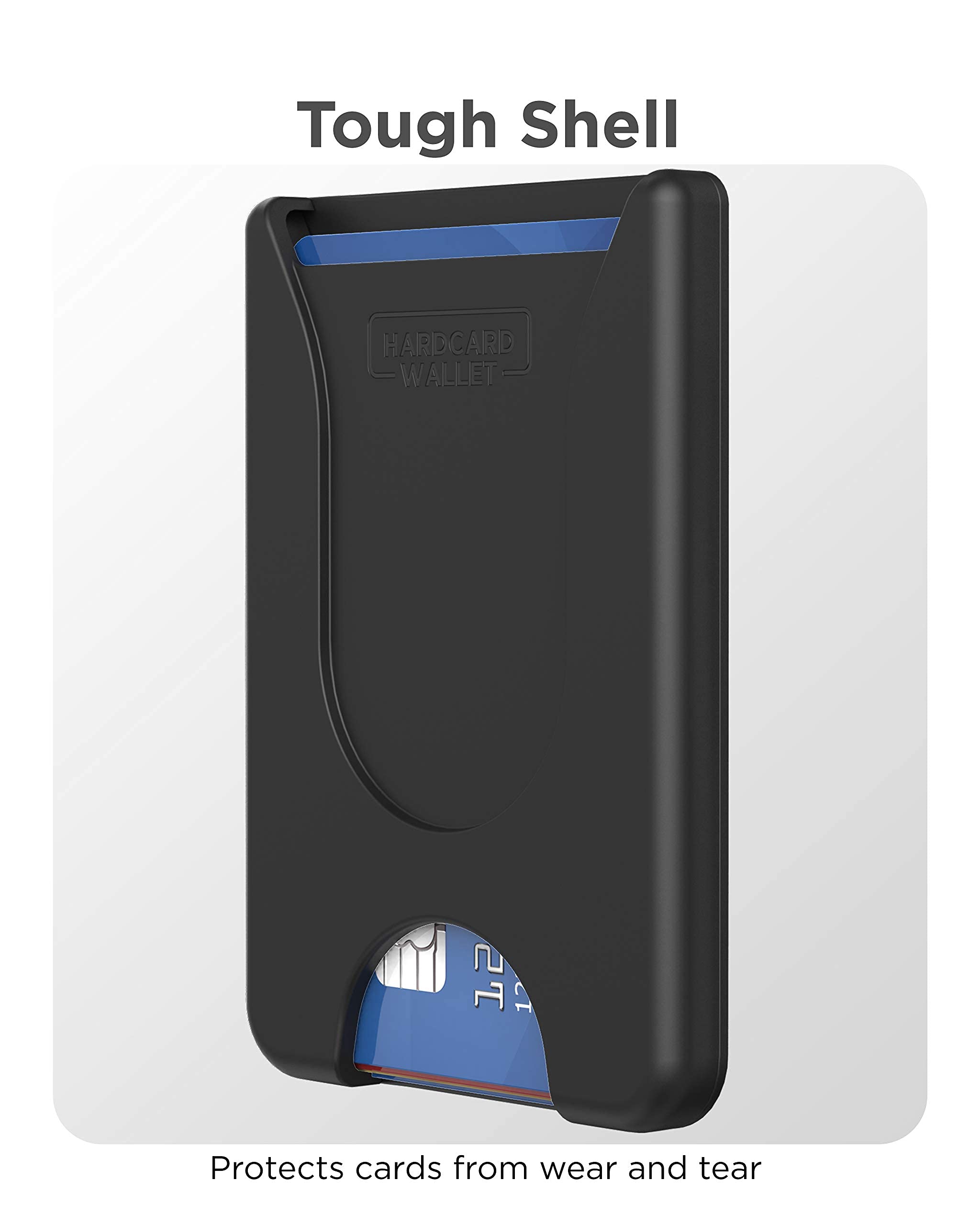 Encased Stick On Phone Wallet Card Holder (Compatible With Popsocket) Securely Holds Up To 4 Cards (Black)