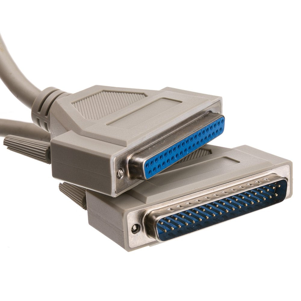 Cablewholesale 10 Feet Serial Extension Cable, Db37 Male To Db37 Female, 37 Conductor, 1:1, Beige, Serial Extender For Printer,