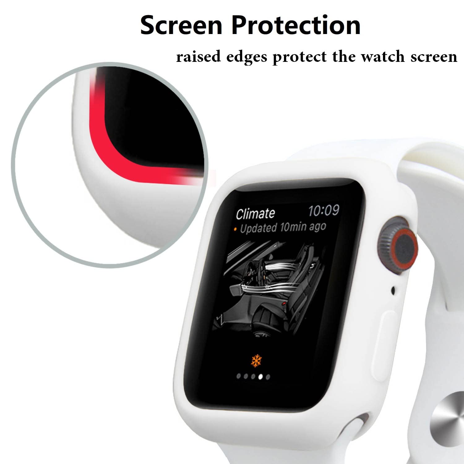 Hontao Ultra Thin Soft Tpu Shockproof Bumper Case For Iwatch Apple Watch Series 10 White 46Mm