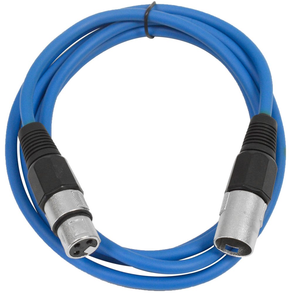 Seismic Audio - Saxlx-6 - 6 Pack Of 6' Blue Xlr Male To Xlr Female Patch Cables - Balanced - 6 Foot Patch Cords