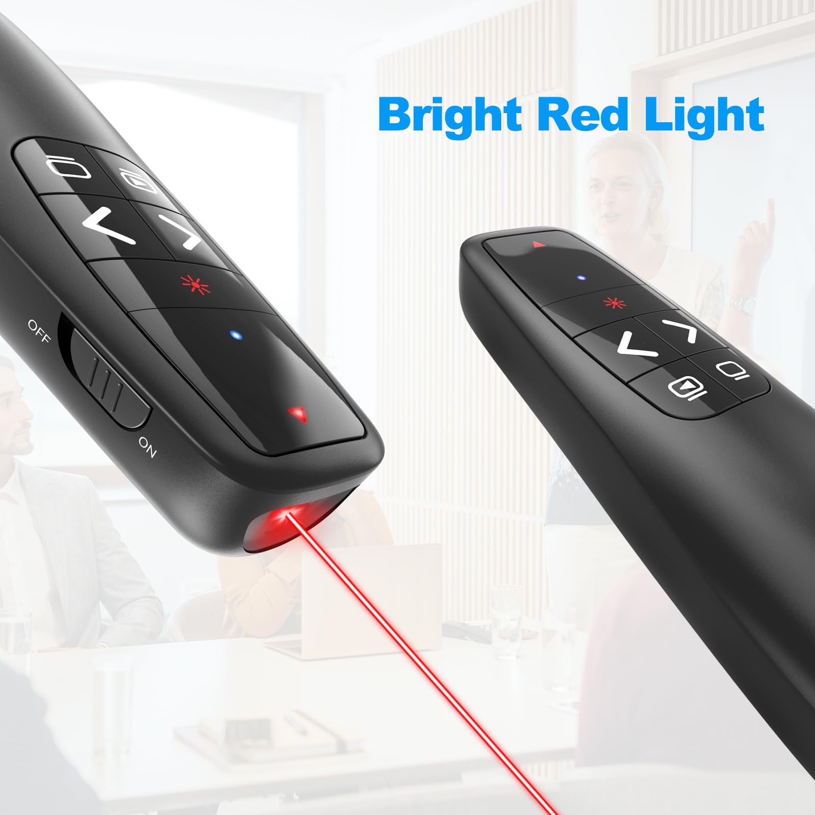 Wireless Presentation Clicker Powerpoint Presenter Remote : Usb Type C Clicker With Red Laser Pointer Long Range Ppt Control -Po