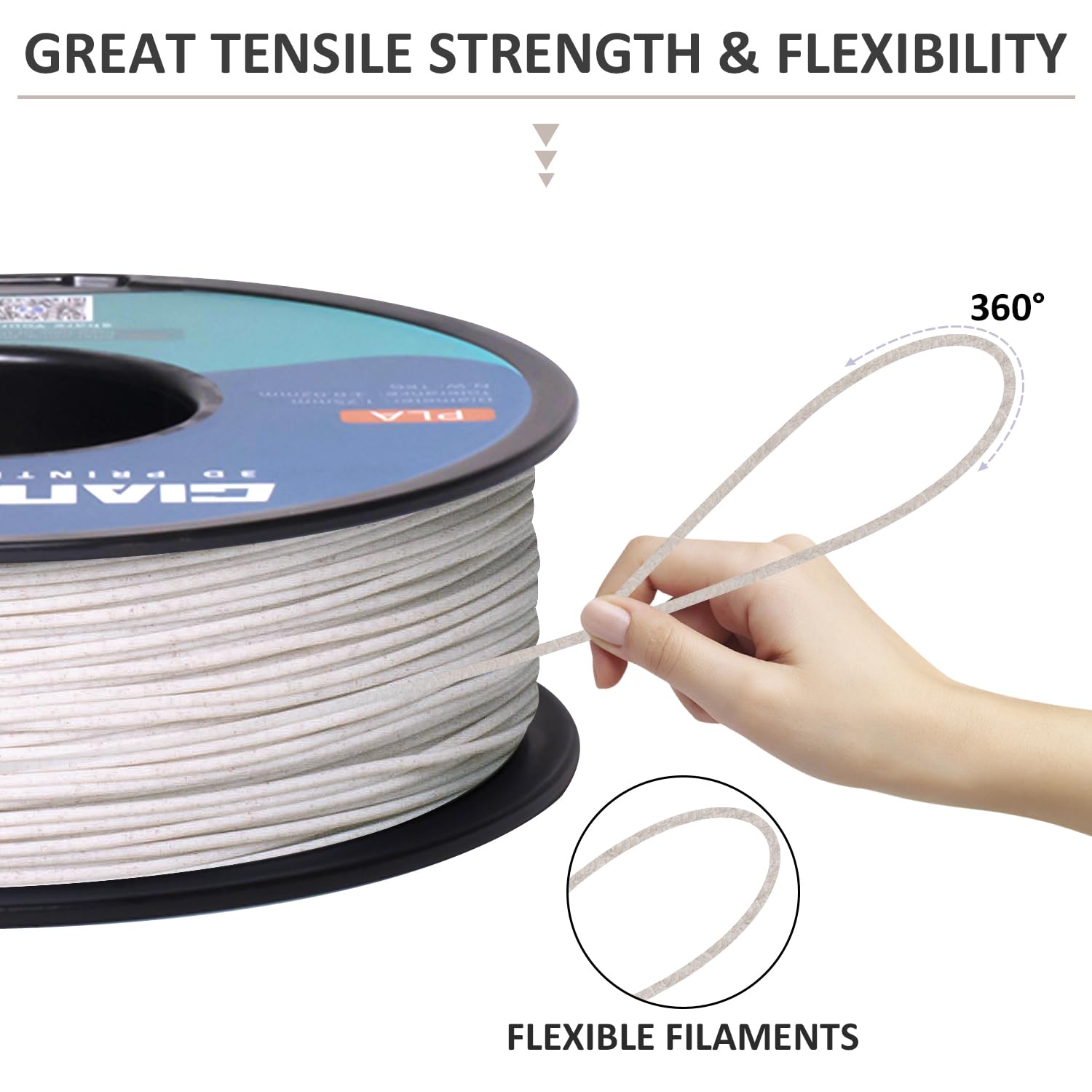Giantarm Marble Pla, Pla Filament 1.75Mm 1Kg Spool(2.2Lbs),Vacuum Packaging, Marble Filament For Most Fdm 3D Printer (Brown)