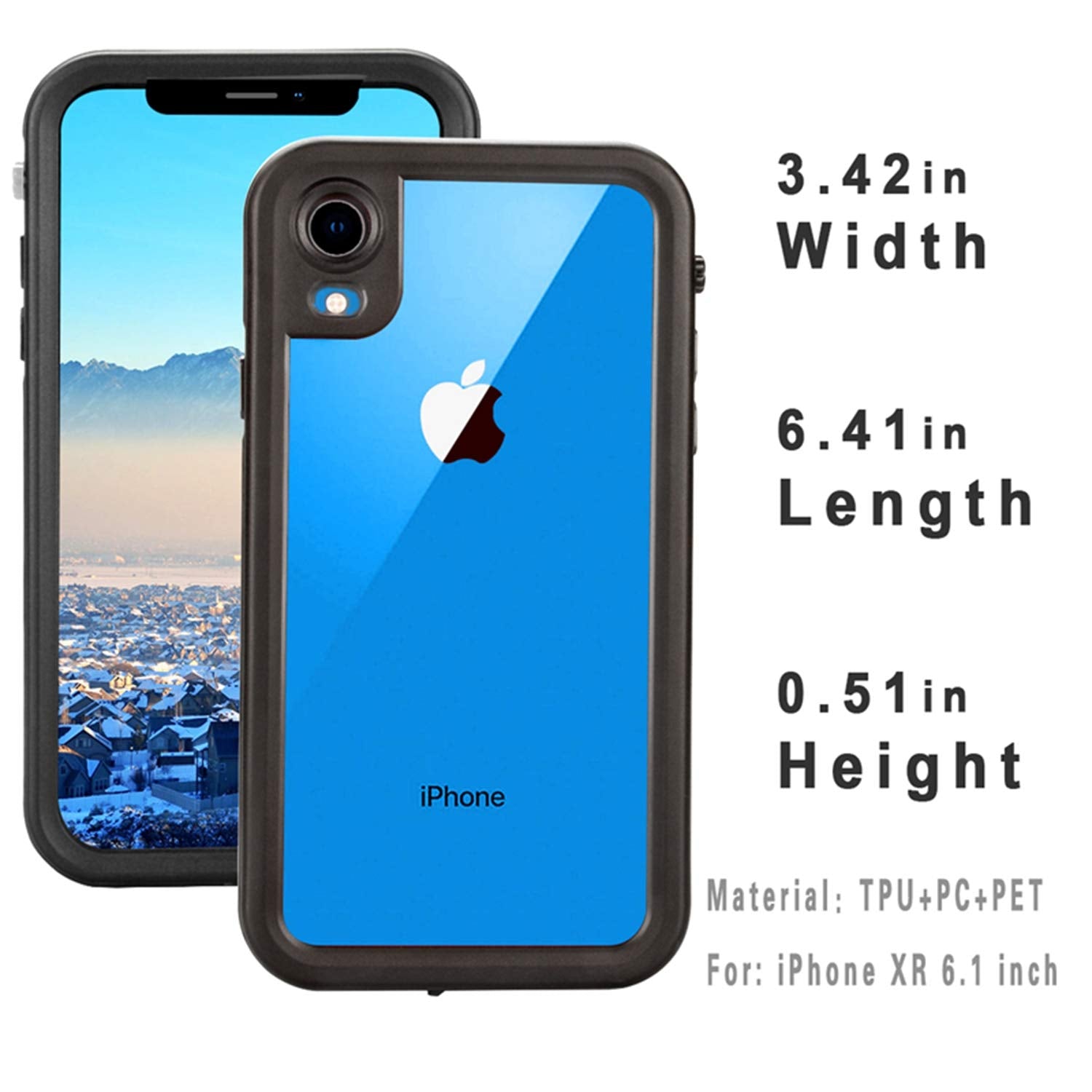 FXXXLTF iPhone XR Waterproof Shockproof Full-Body Protective Case KZ-02 Plastic Teal Clear