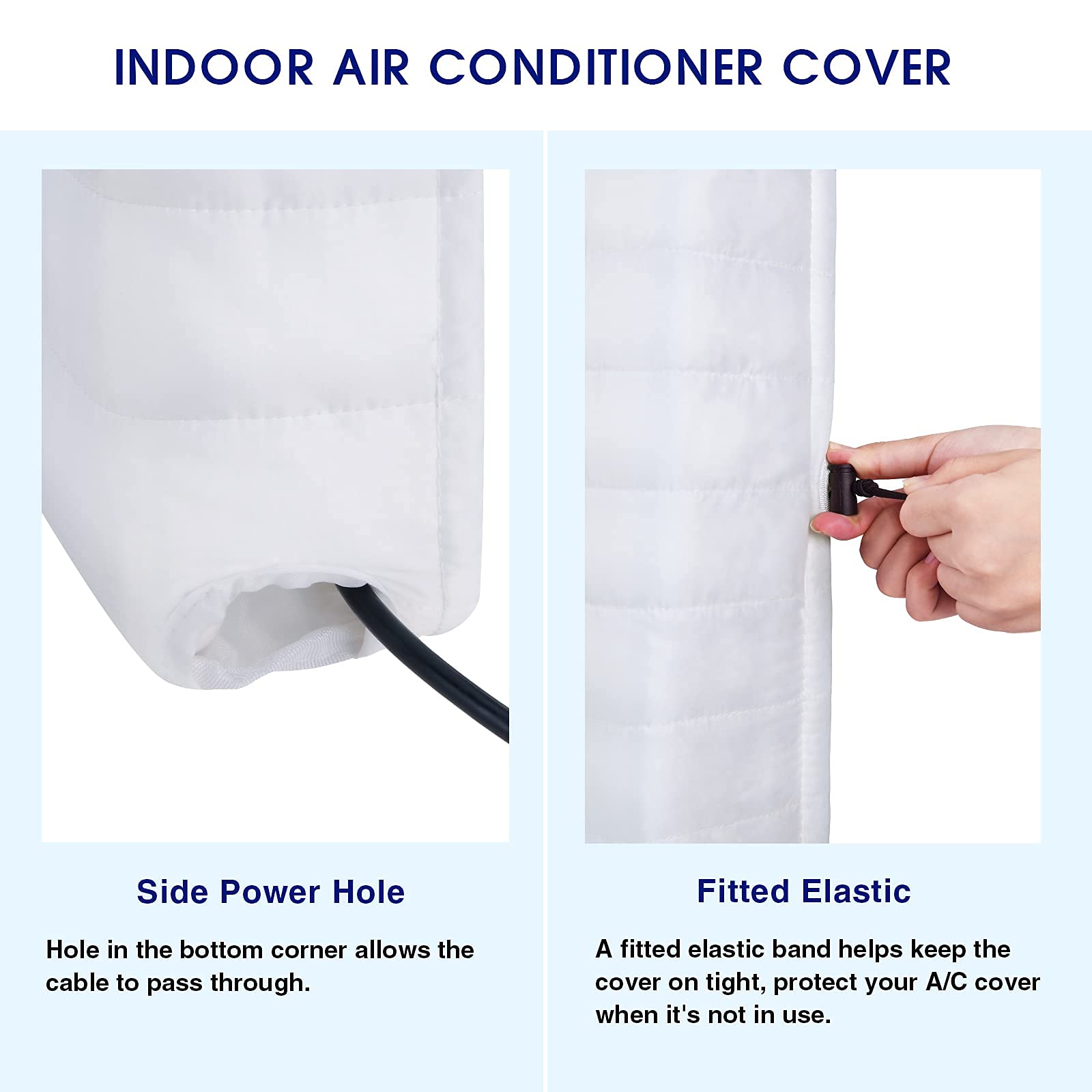 Kylinlucky Indoor Air Conditioner Unit Cover,Window Ac Covers For Inside 17 X 13 X 3 Inches(L X H X D),White