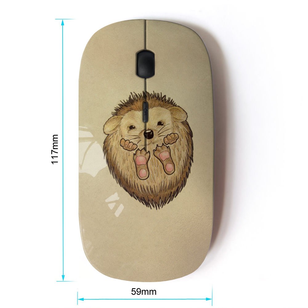 Kawaiimouse [ Optical 2.4G Wireless Mouse ] Hedgehog Thorns Cute Animal Drawing Art
