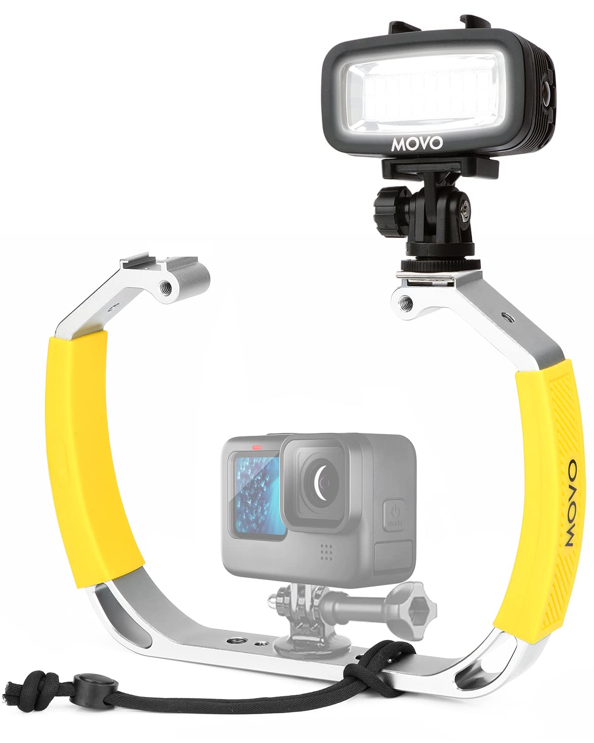 Movo DiveRig2 XL Diving Rig Bundle with Waterproof LED Light - Compatible with GoPro HERO, HERO5, HERO6, HERO7, HERO8, HERO9, HE