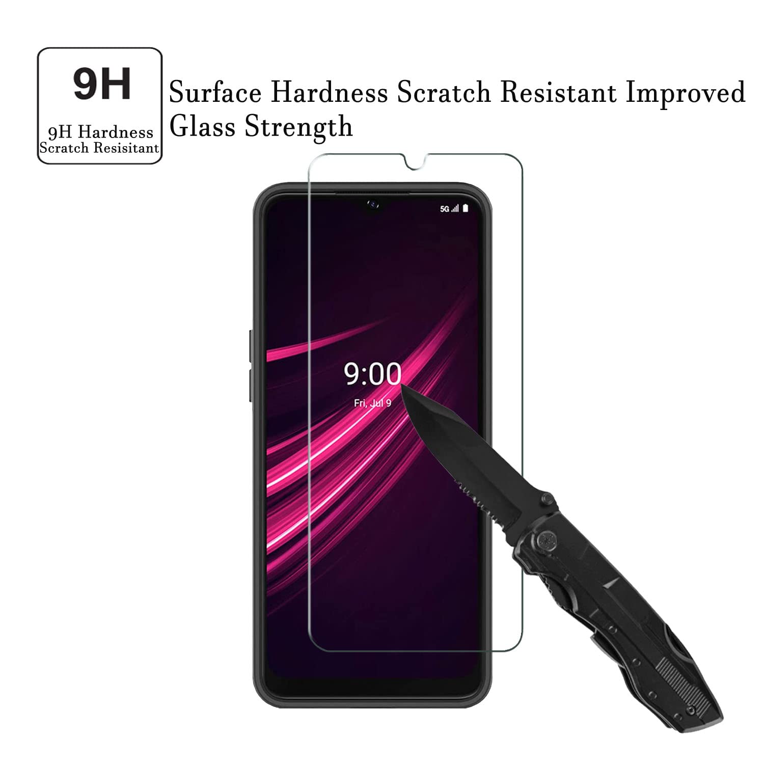 Douglass T Mobile Revvl V+ 5G Screen Protectors (3 Pack), 9H Tempered Glass Film For T Mobile Revvl V Plus 5G Anti Scratch Anti