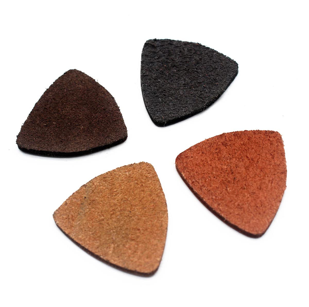 Tuoren Soft Leather Ukulele Picks Produces Richer Warmer Tone For Ukulele Guitar Bass 4Pcs Triangle Shape + 4Pcs Diamond Shaped