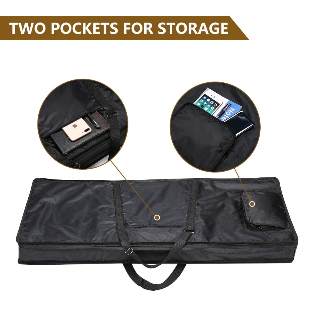 61 Key Keyboard Gig Bag Electric Piano Case Padded With 5Mm Cotton,Shoulder Strap And Storage Pocket 39'' X 16'' X 6''